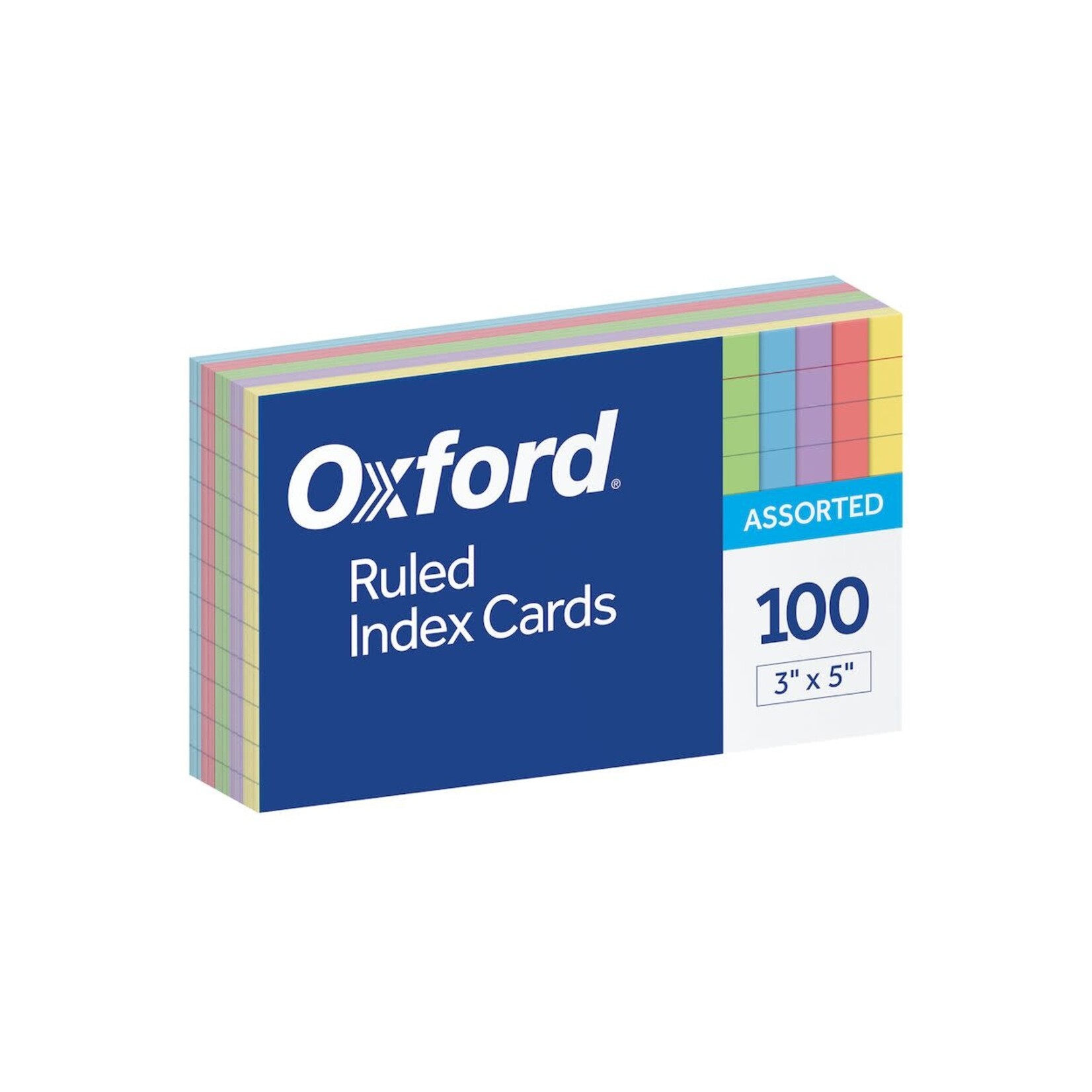 Oxford Oxford Index Card Asst 3x5 100 Pk ruled