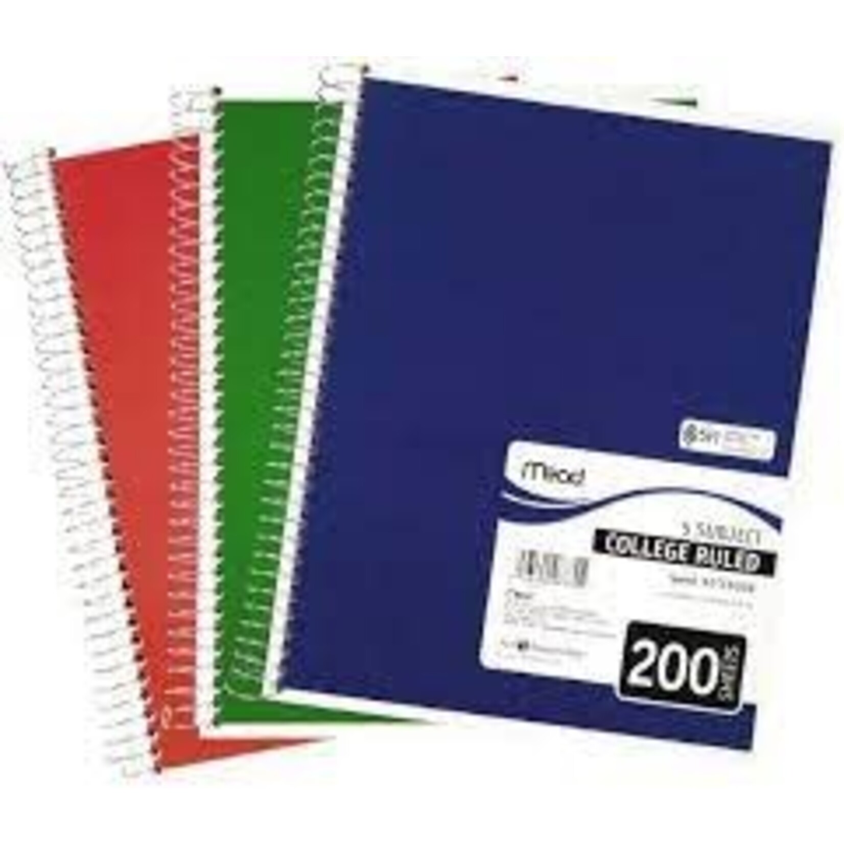 Mead Mead Wirebound Notebook 5 Subject 200 Sheets
