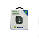 OnHand On Hand Wall Charger Black 2 Port BP