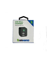 OnHand OnHand Wall Charger Black 2 Port BP