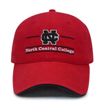 The Game The Game Red Relaxed Garment Washed Twill Cap w/ Bar Design
