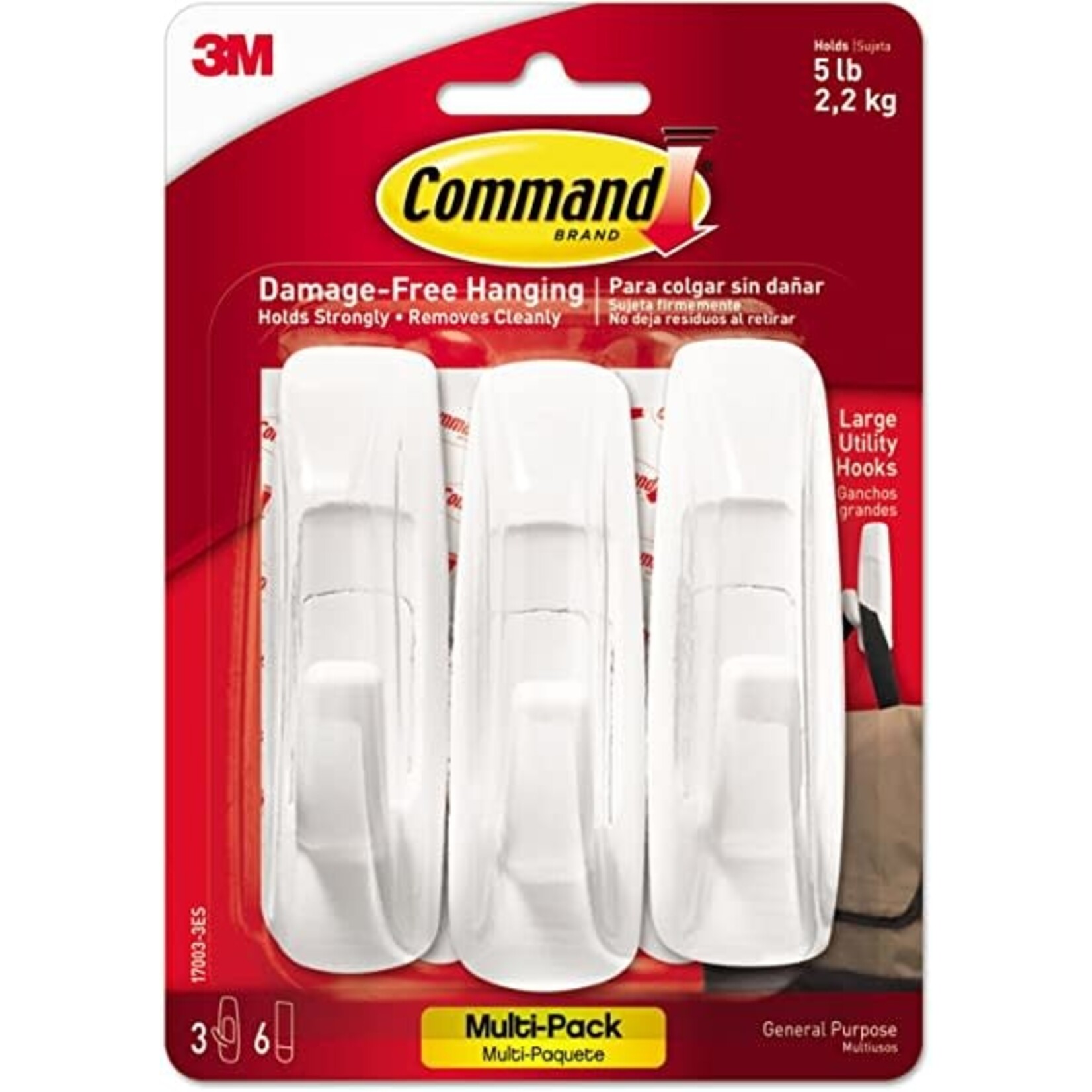 3M 3M Command Adhesive Designer Hook white Large 3pk