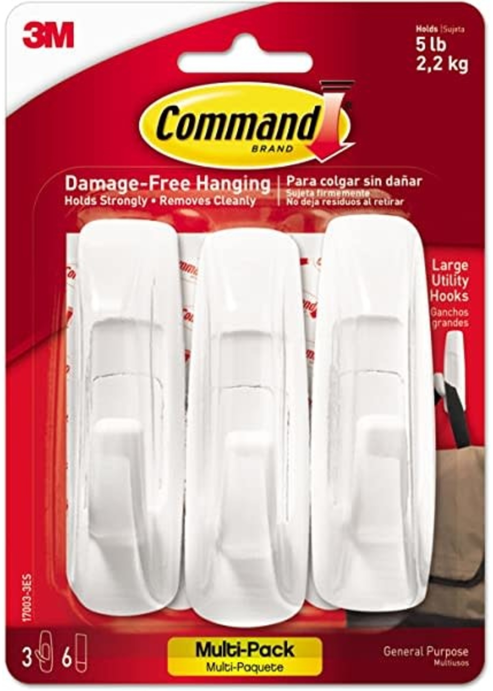 3M 3M Command Adhesive Designer Hook white Large 3pk