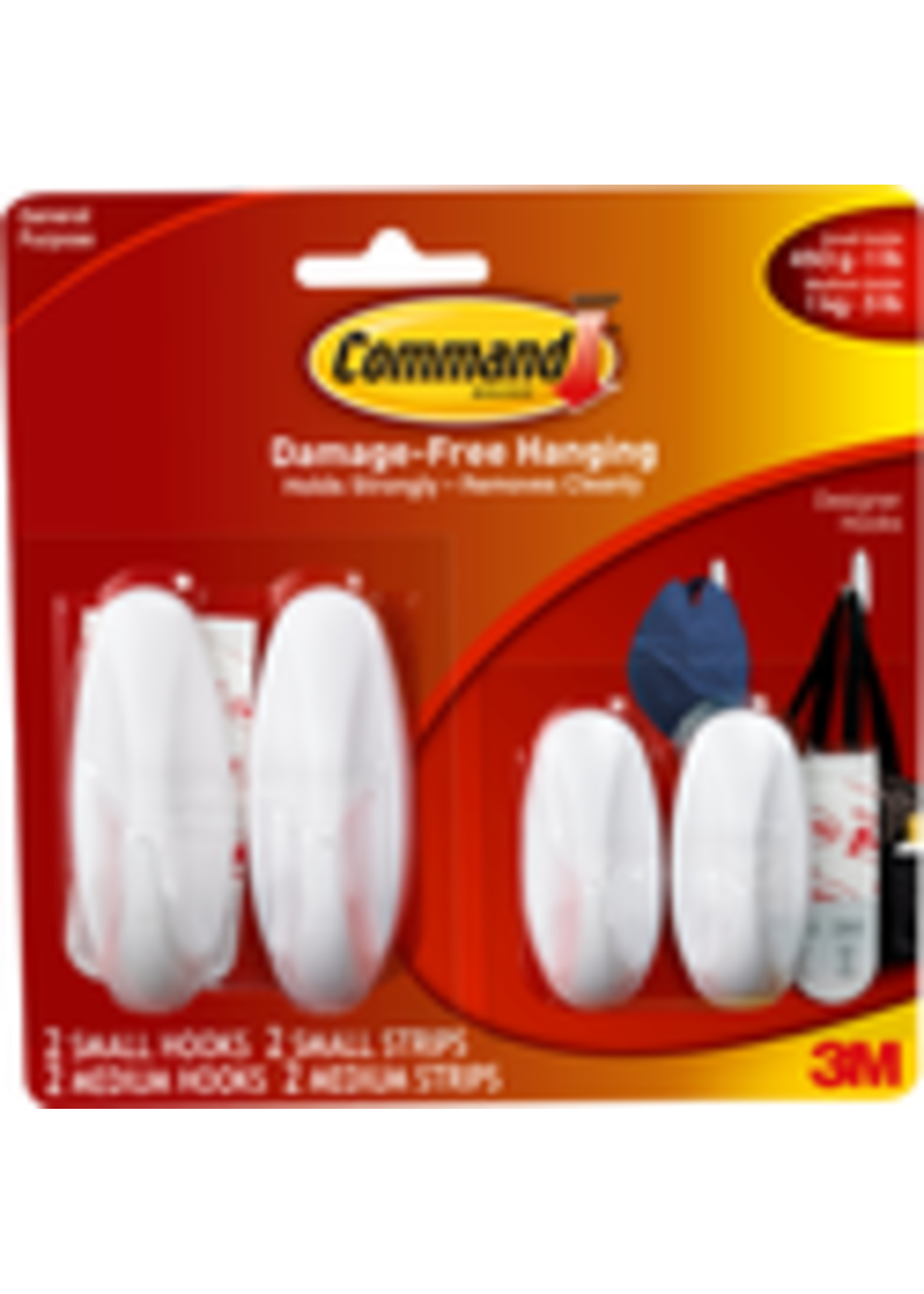 3M 3M Command Adhesive Designer Hook White 4Pk