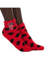 Zoozatz Zoozatz Fuzzy Dot Socks Red w/ black dots- TA01