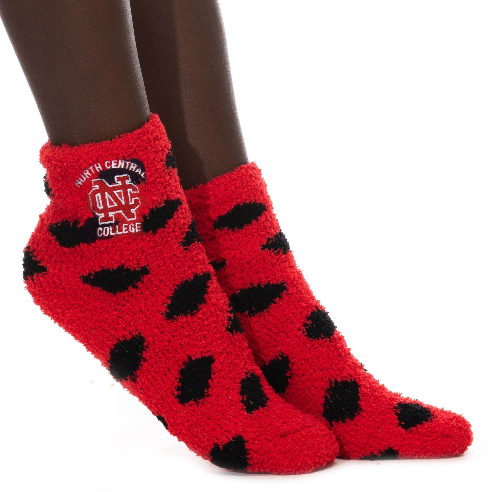 Zoozatz Zoozatz Fuzzy Dot Socks Red w/ black dots- TA01