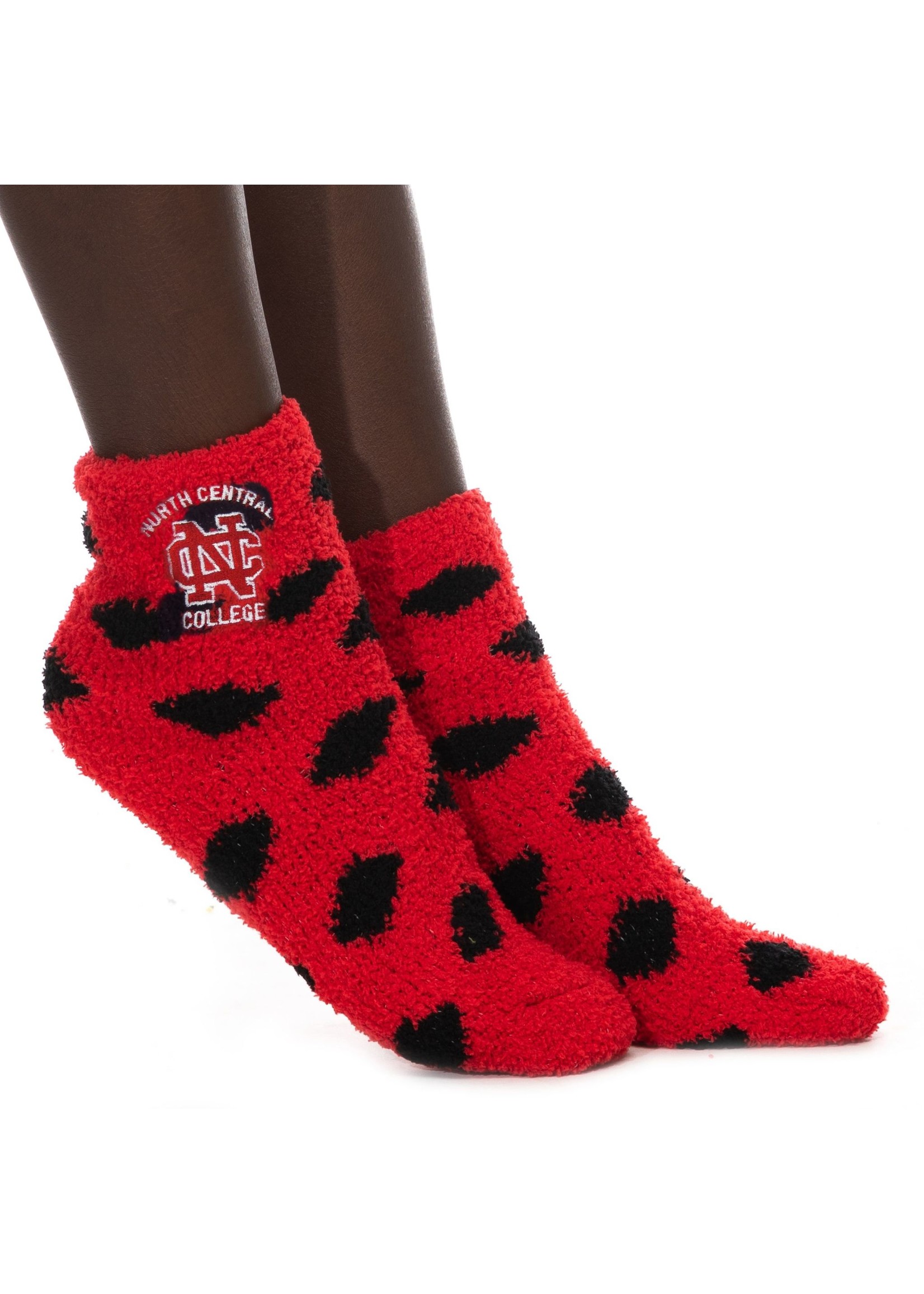 Zoozatz Zoozatz Fuzzy Dot Socks Red w/ black dots- TA01