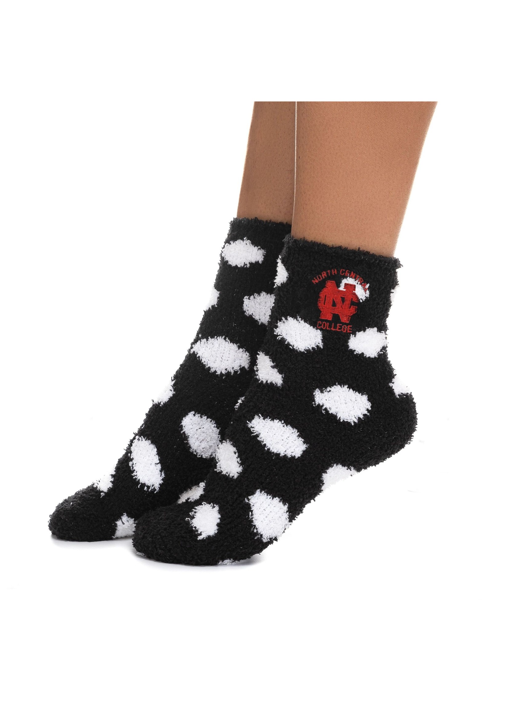 Zoozatz Zoozatz Fuzzy Dot Socks Red w/ black dots- TA01