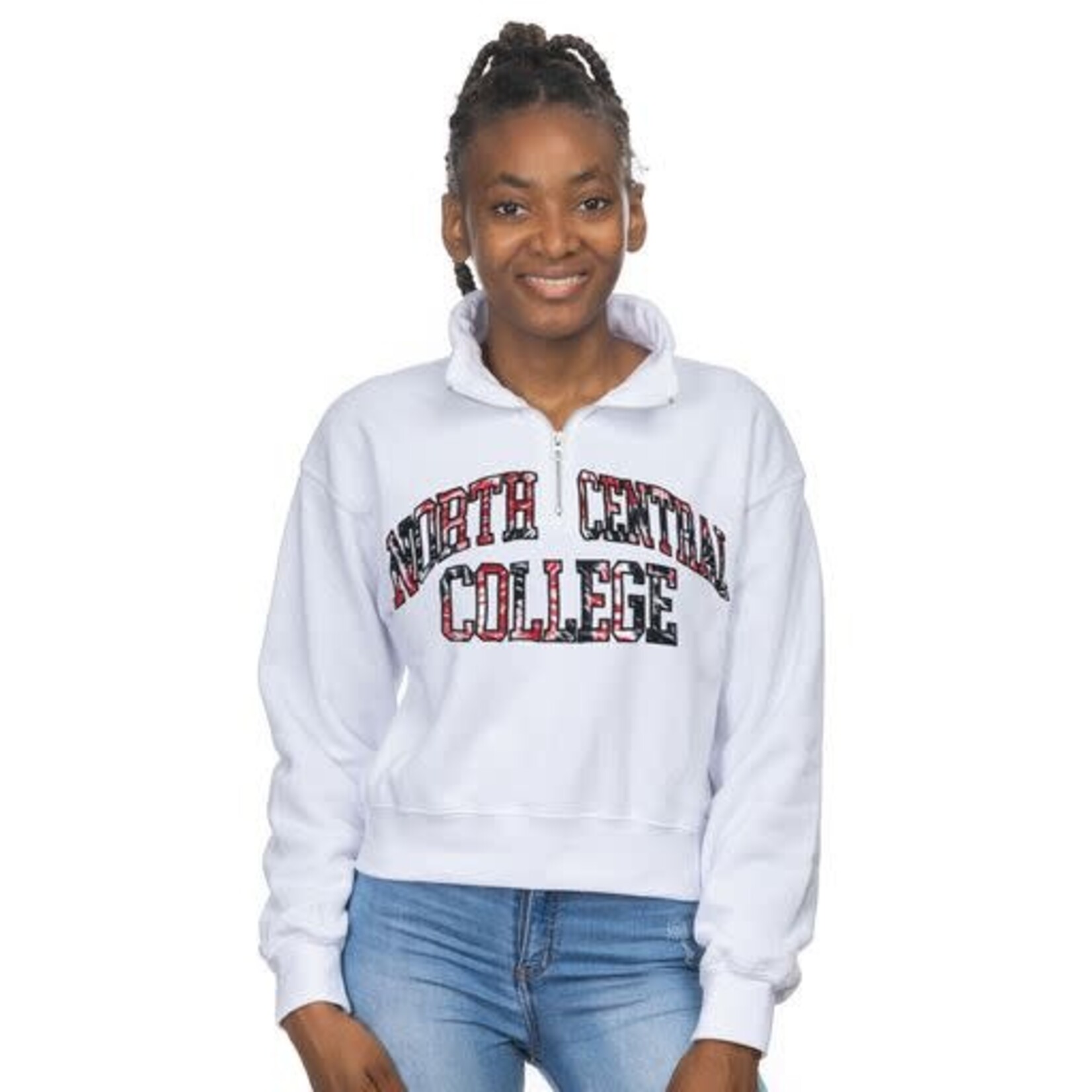 Zoozatz NCC women's fleece crop 1/4 zip