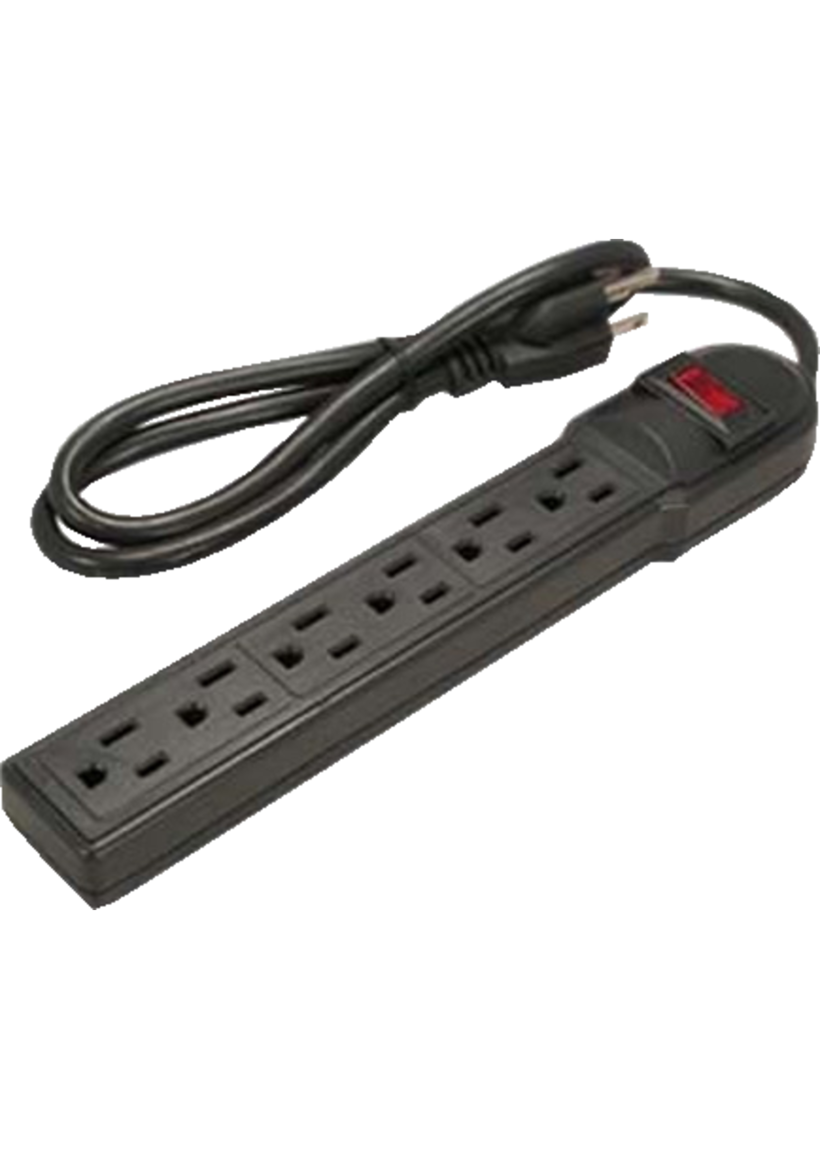 On Hand Surge Protector 6 Outlets Black