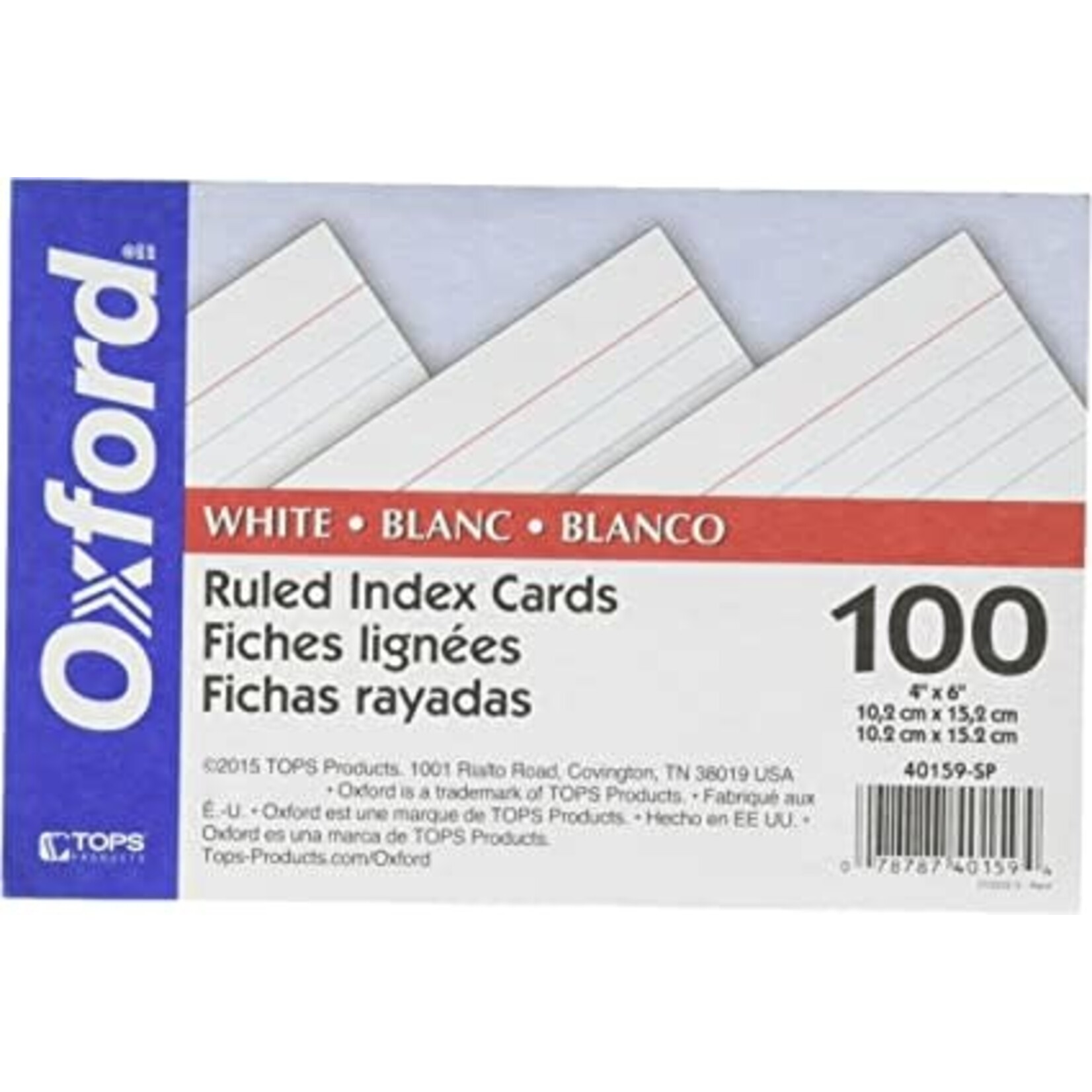 Oxford Oxford 4x6  white ruled index cards from TOPS