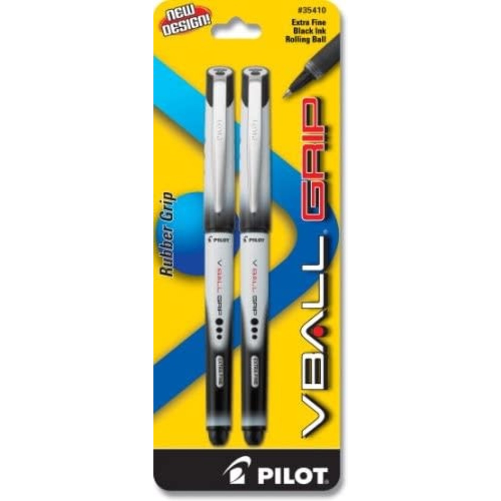 Pilot Pilot VBall Grip extra fine black pen 2 pk
