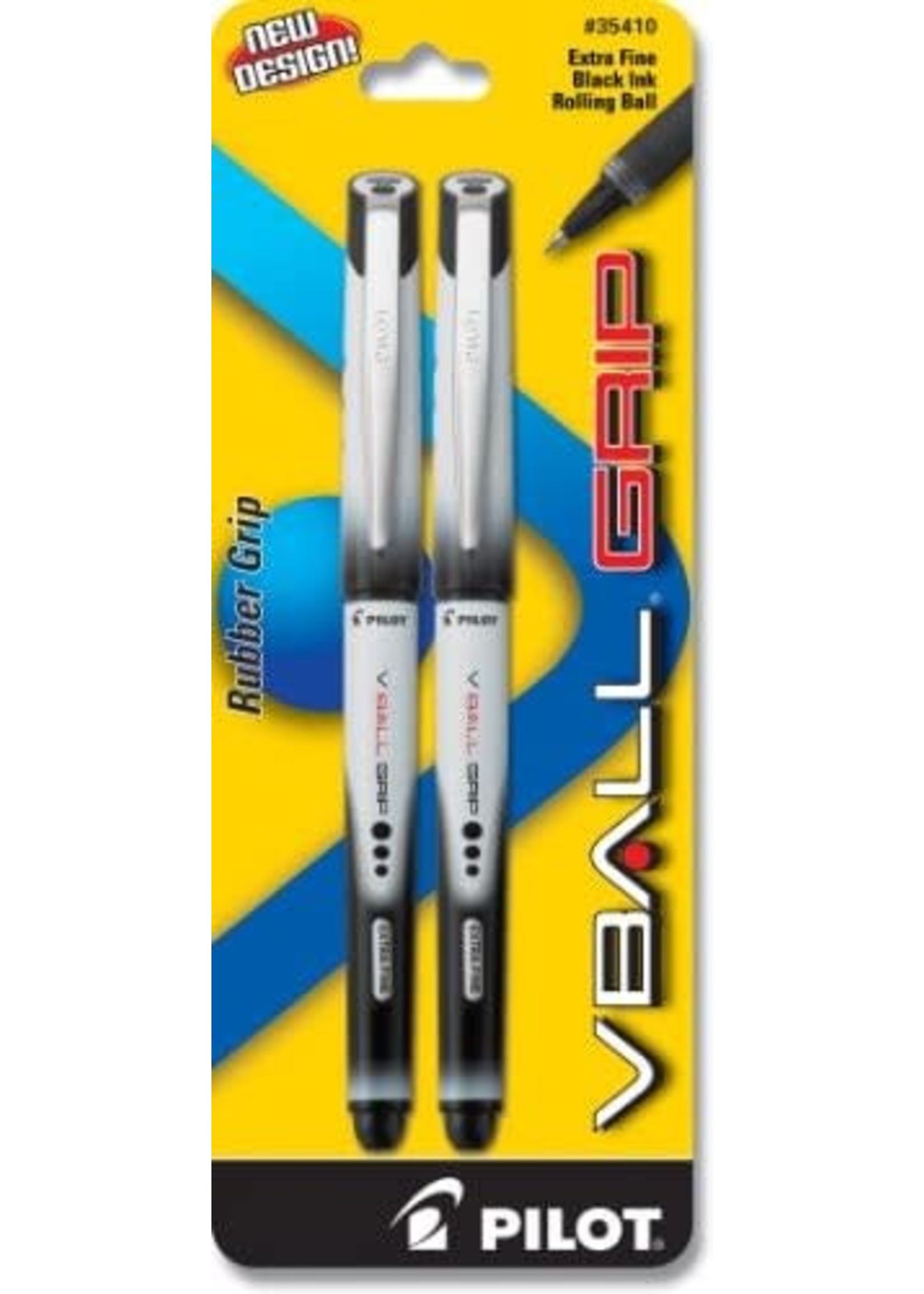 Pilot Pilot VBall Grip extra fine black pen 2 pk
