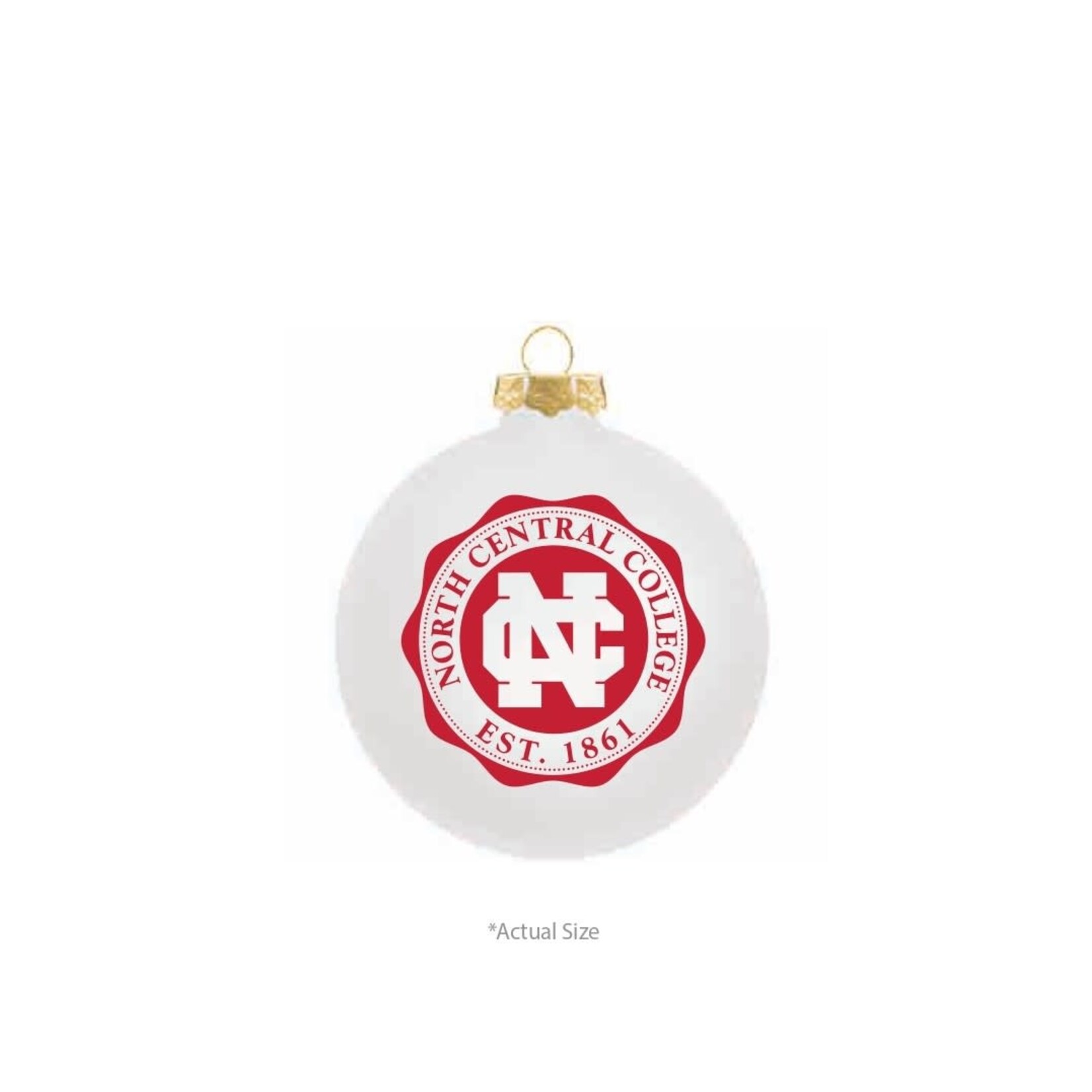 Neil Enterprises Traditional North Central College Ornament (Glass) White