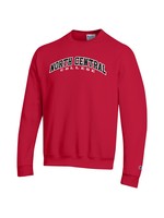 Champion Red Powerblend Fleece Crew w/ versa twill applique by Champion