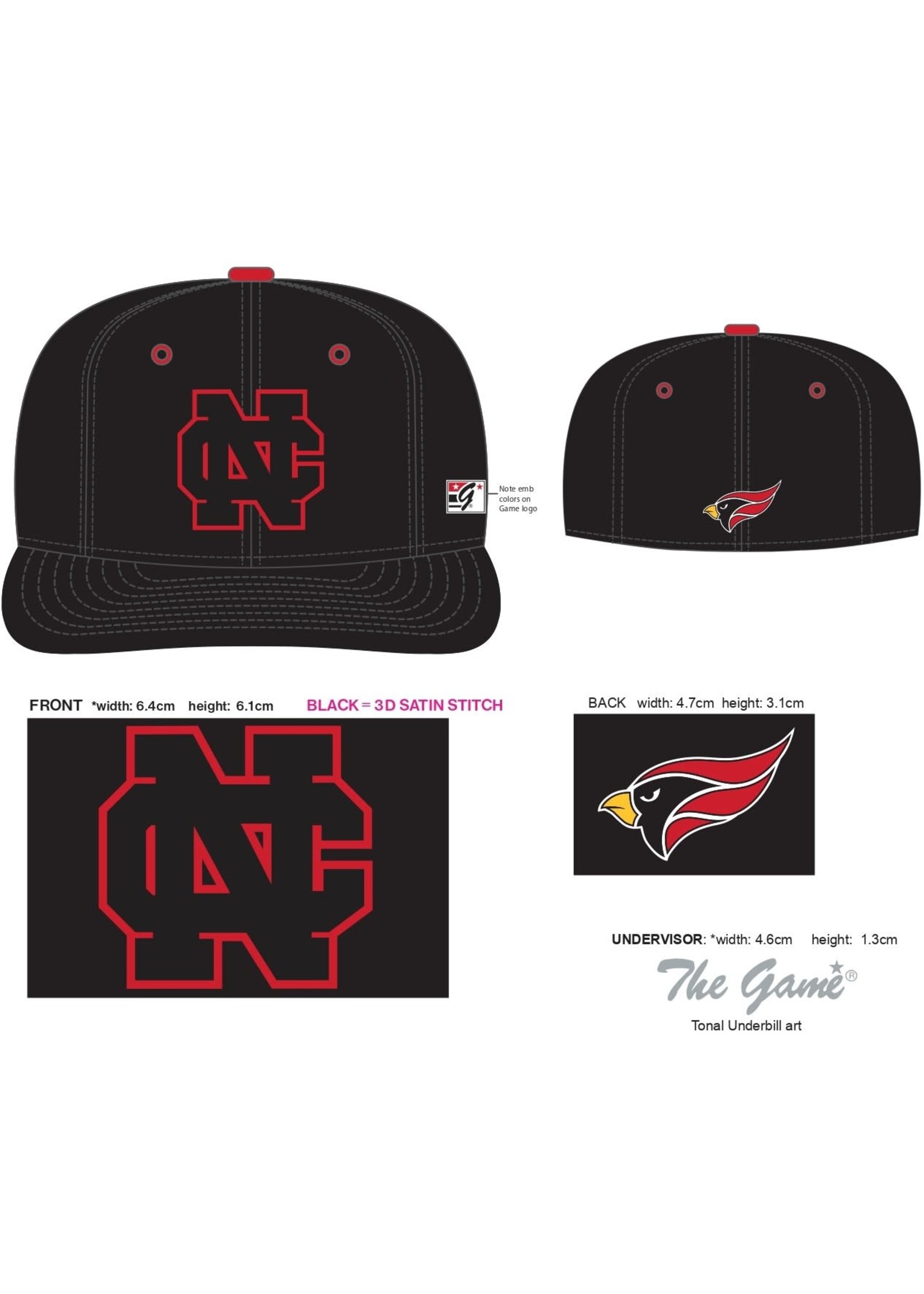 The Game Team style On the Field Cap Black  w/NC - GP502