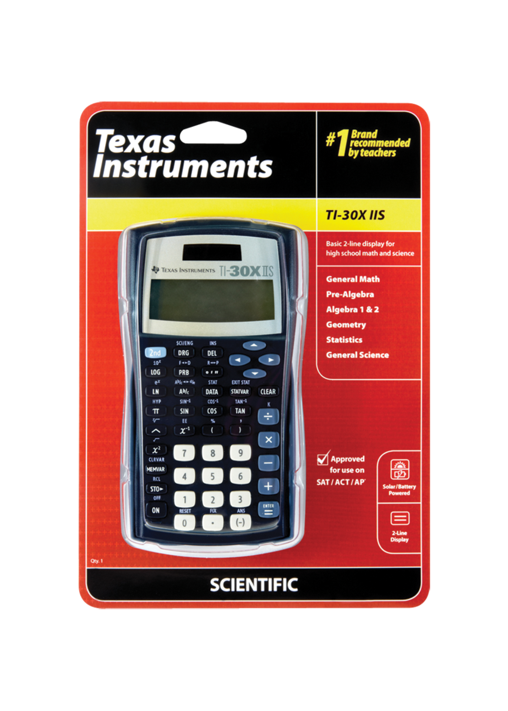 Texas Instrument TI 30X IIS Scientific Calculator Black