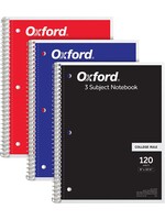 Oxford Oxford 3 Subject Notebook sold individually