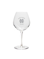 Campus Crystal North Central College Deep Etched Wine Glass 22oz