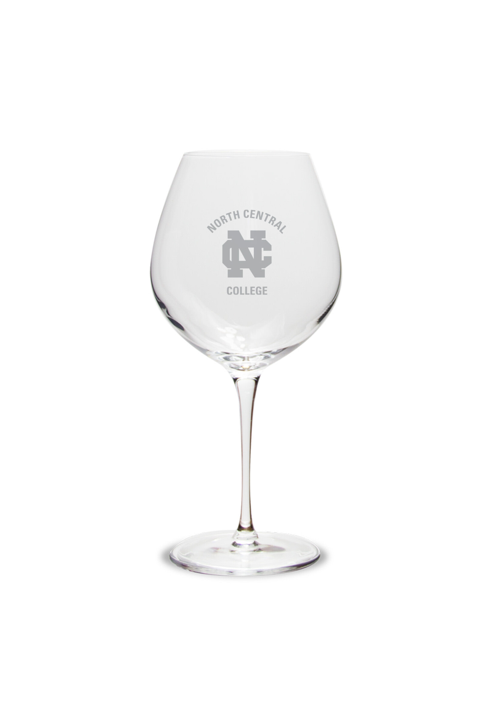 Campus Crystal North Central College Deep Etched Wine Glass 22oz