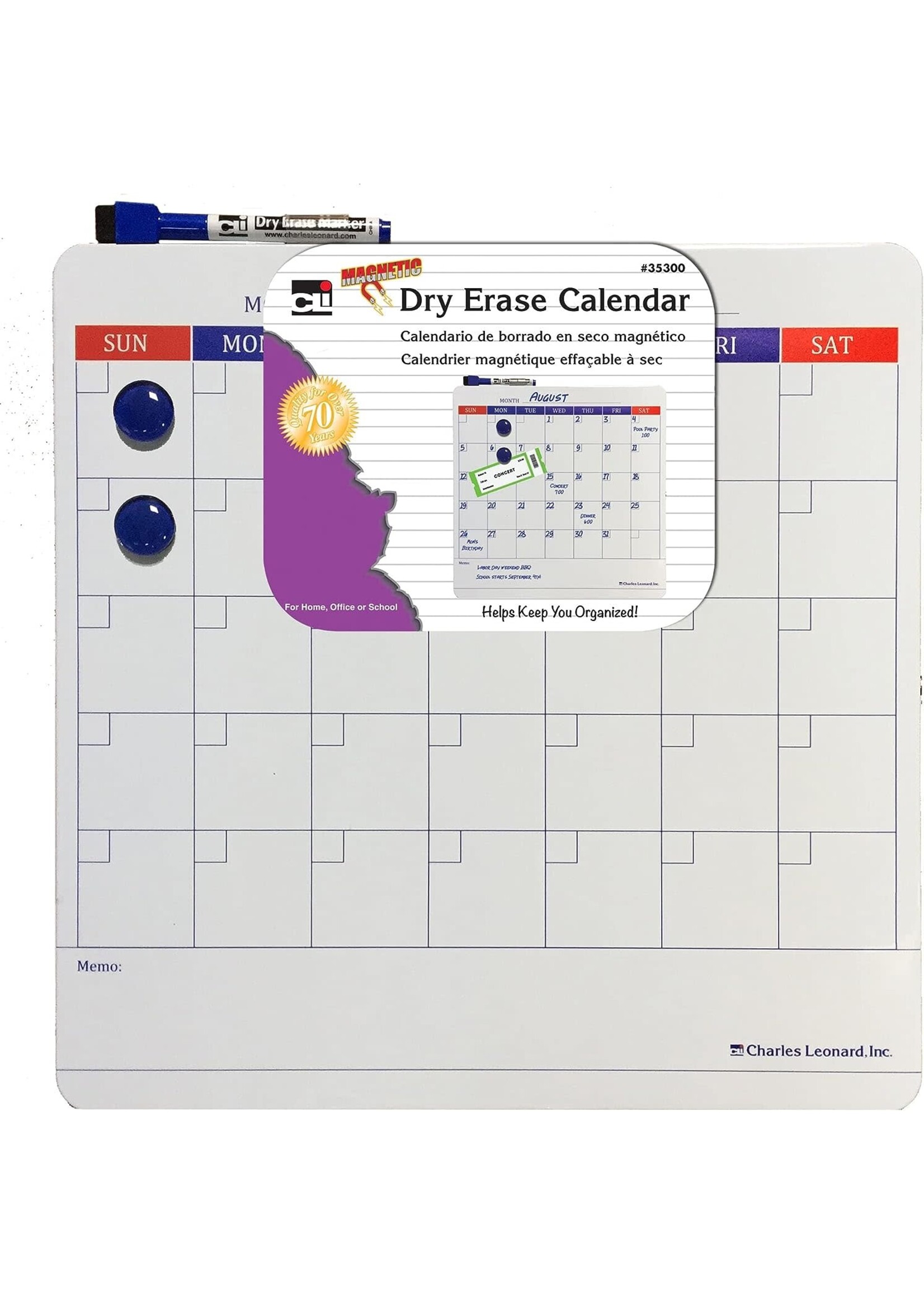 Charles Leonard Magnetic Dry Erase Calendar