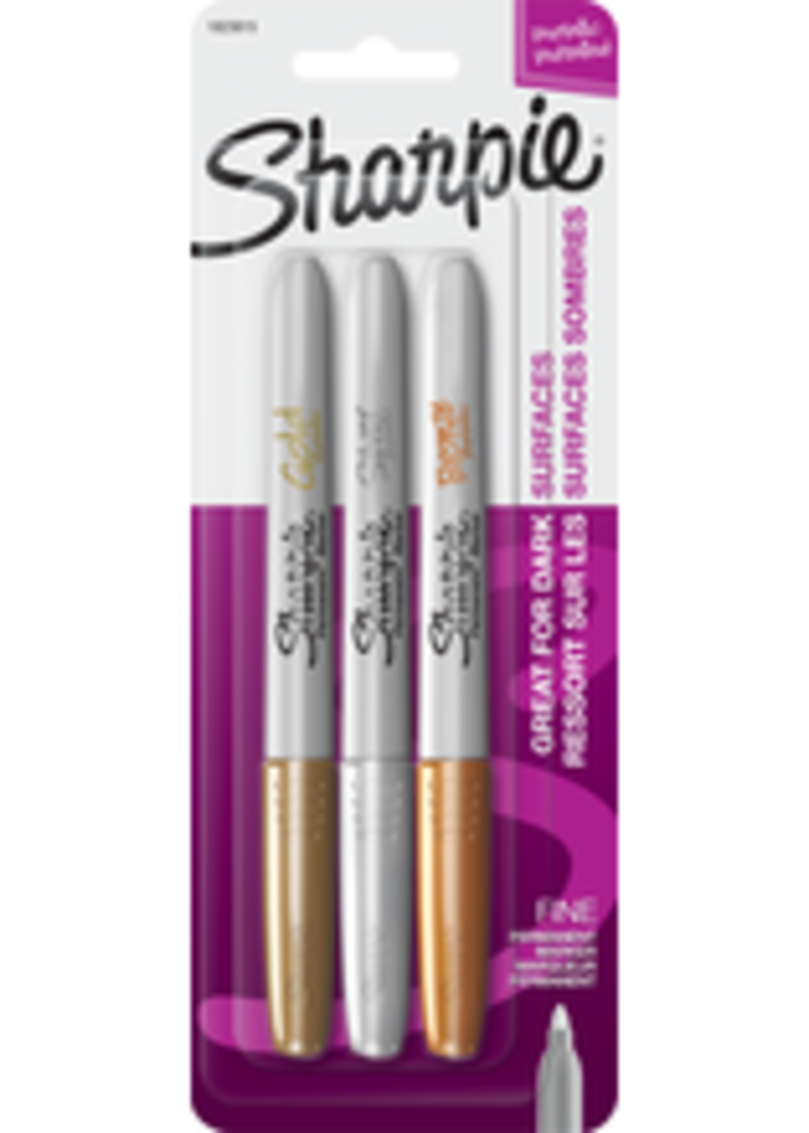 Sharpie Sharpie Permanent Metallic Marker(Asst)3pk