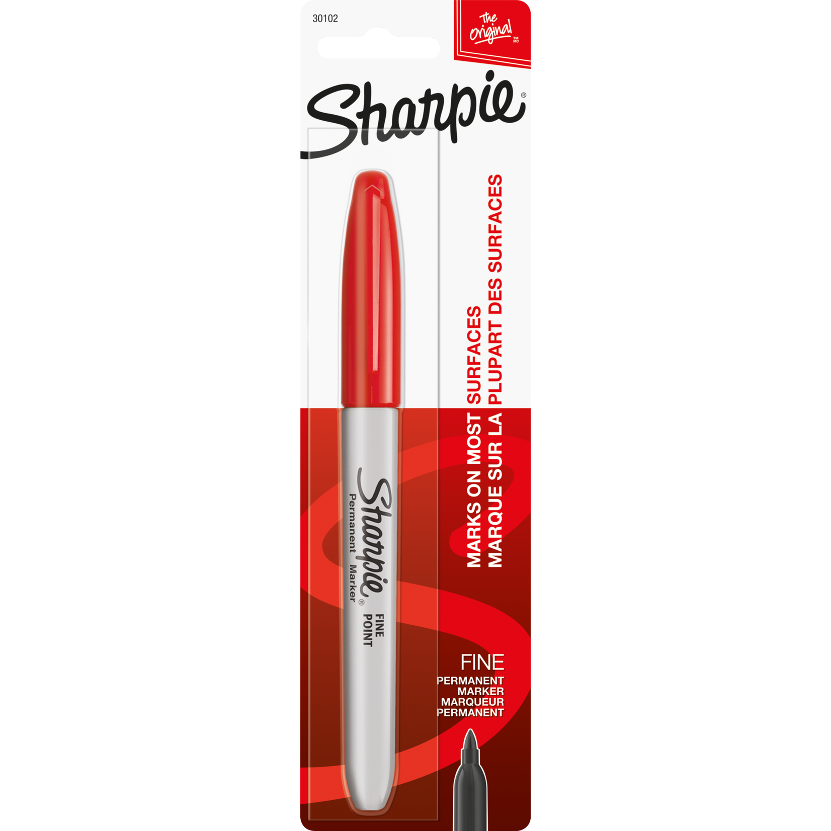 Sharpie Sharpie Permanent Marker Red Fine 1pk