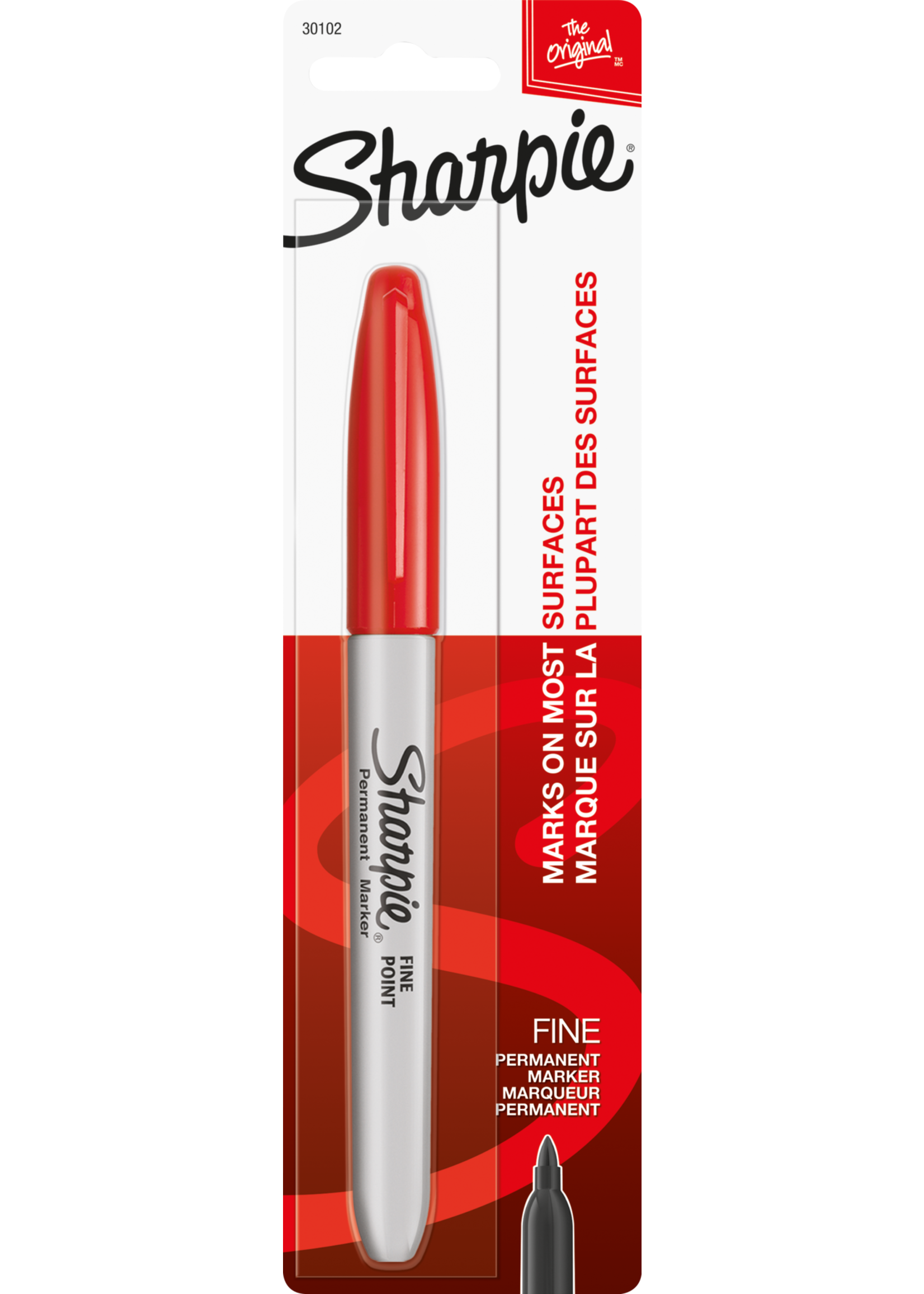 Sharpie Sharpie Permanent Marker Red Fine 1pk
