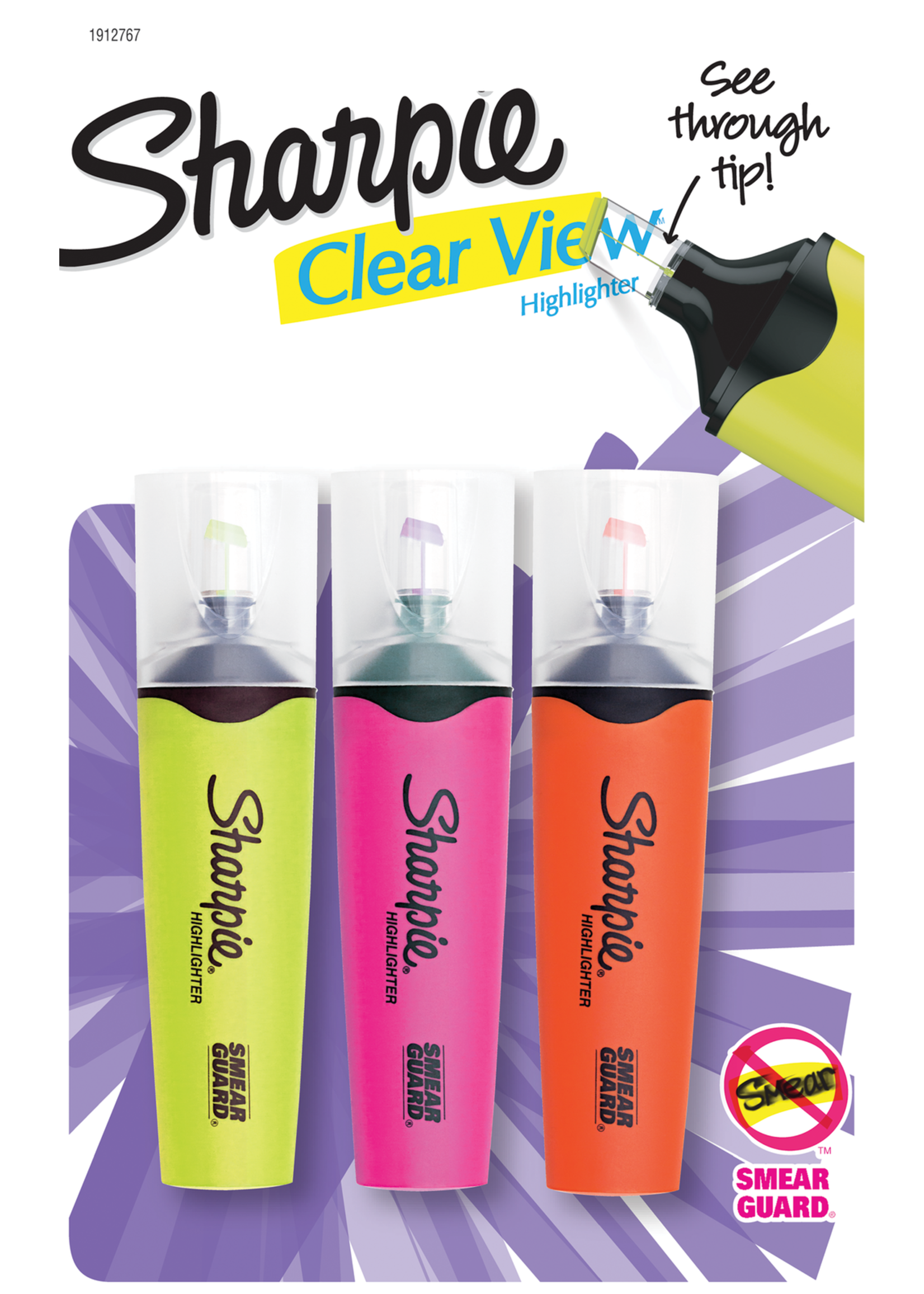 Sharpie Sharpie Clear View Tank Style Highlighter(Asst) Chisel 3pk