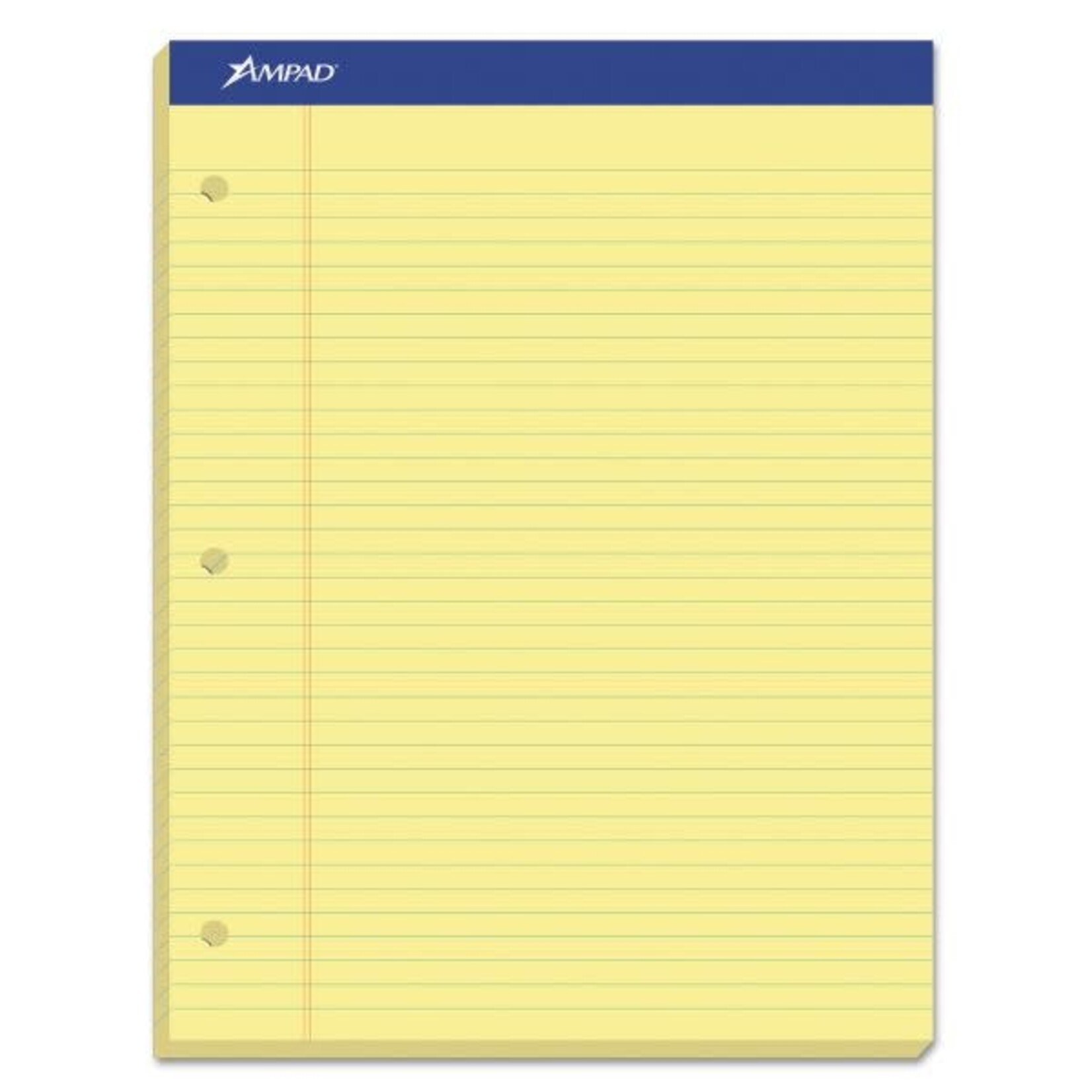 Ampad Ampad Legal Pad perforated, 3 pole-punch 100 sheets Canary