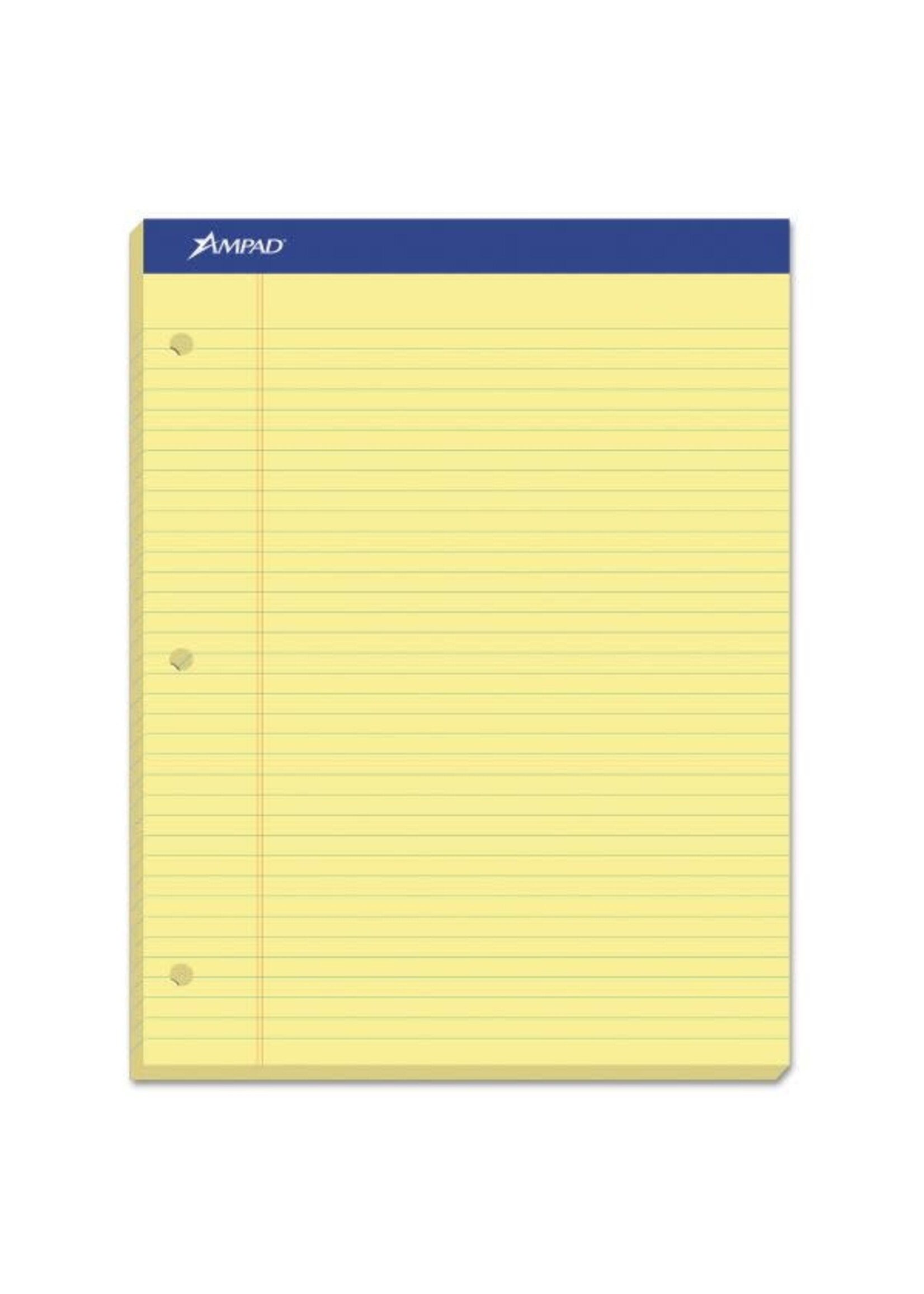 Ampad Ampad Legal Pad perforated, 3 pole-punch 100 sheets Canary