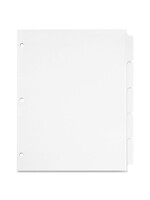 Cardinal Cardinal Write 'n Erase Binder Dividers, 5 Tab White