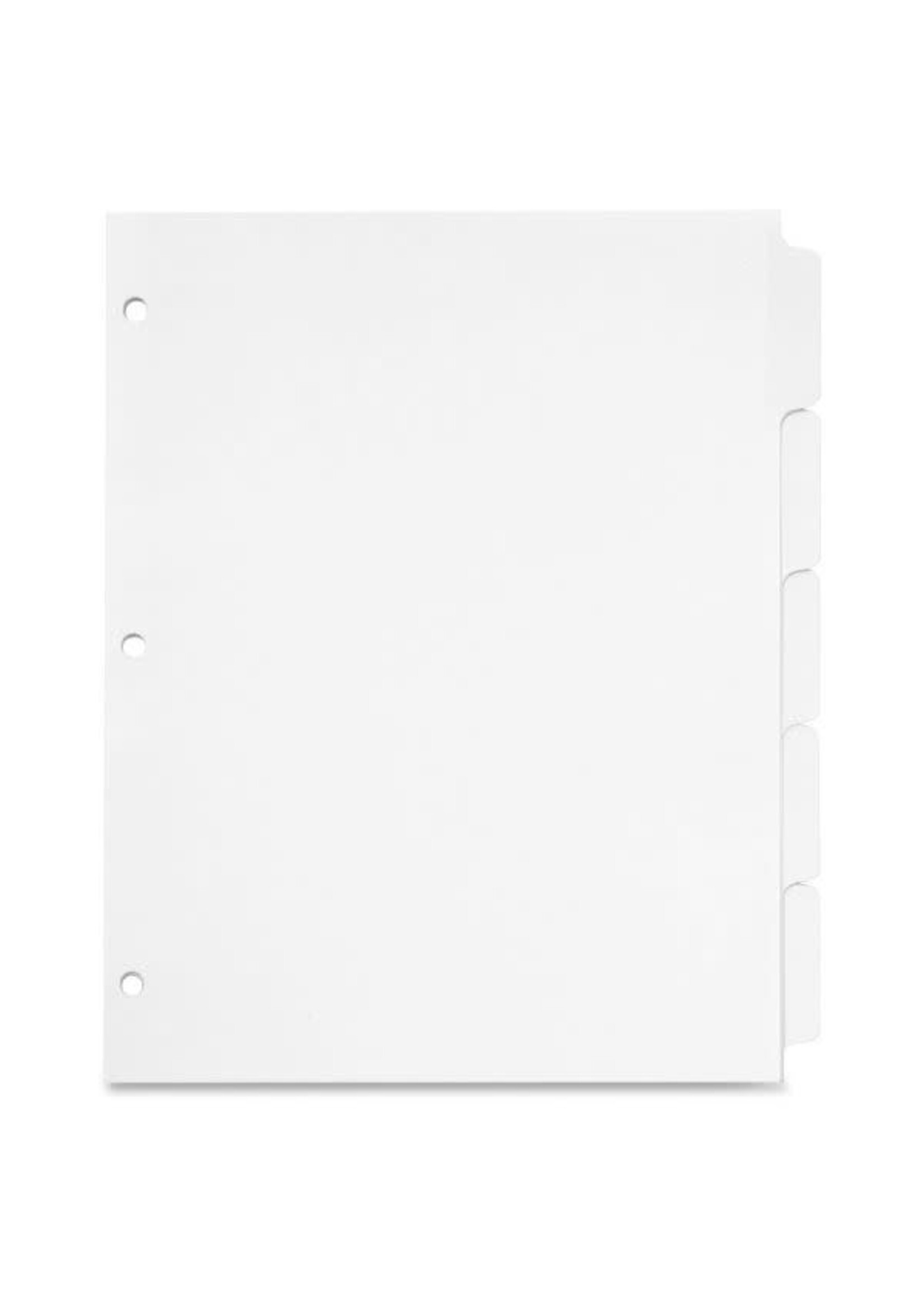 Cardinal Cardinal Write 'n Erase Binder Dividers, 5 Tab White