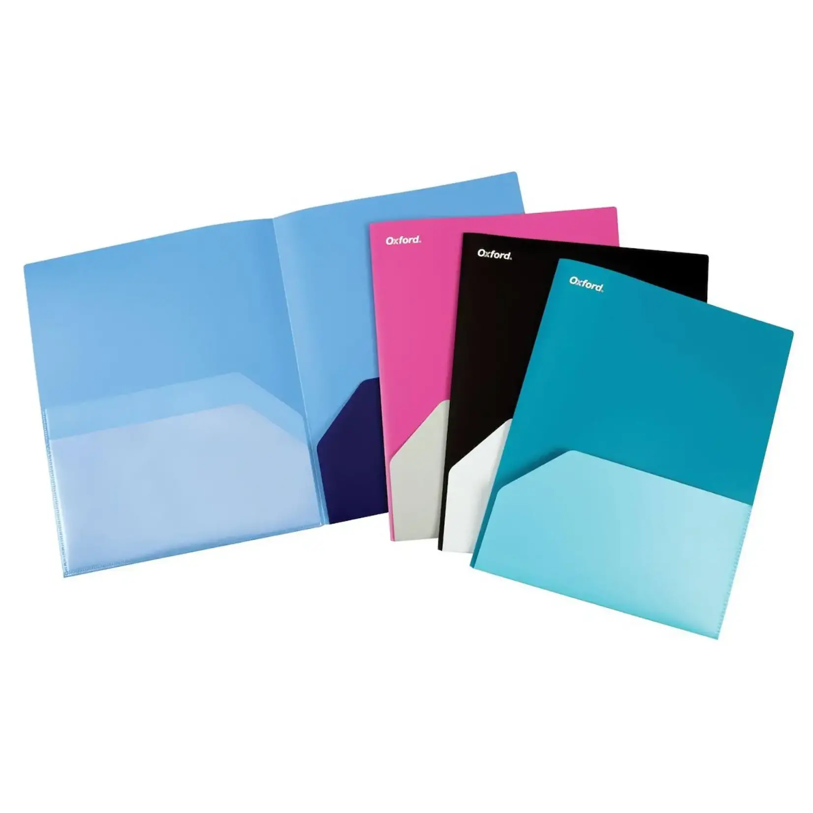 Oxford Oxford® Poly Two Pocket Folders, Letter Size, Twisted Twin Assorted Colors, each sold separately