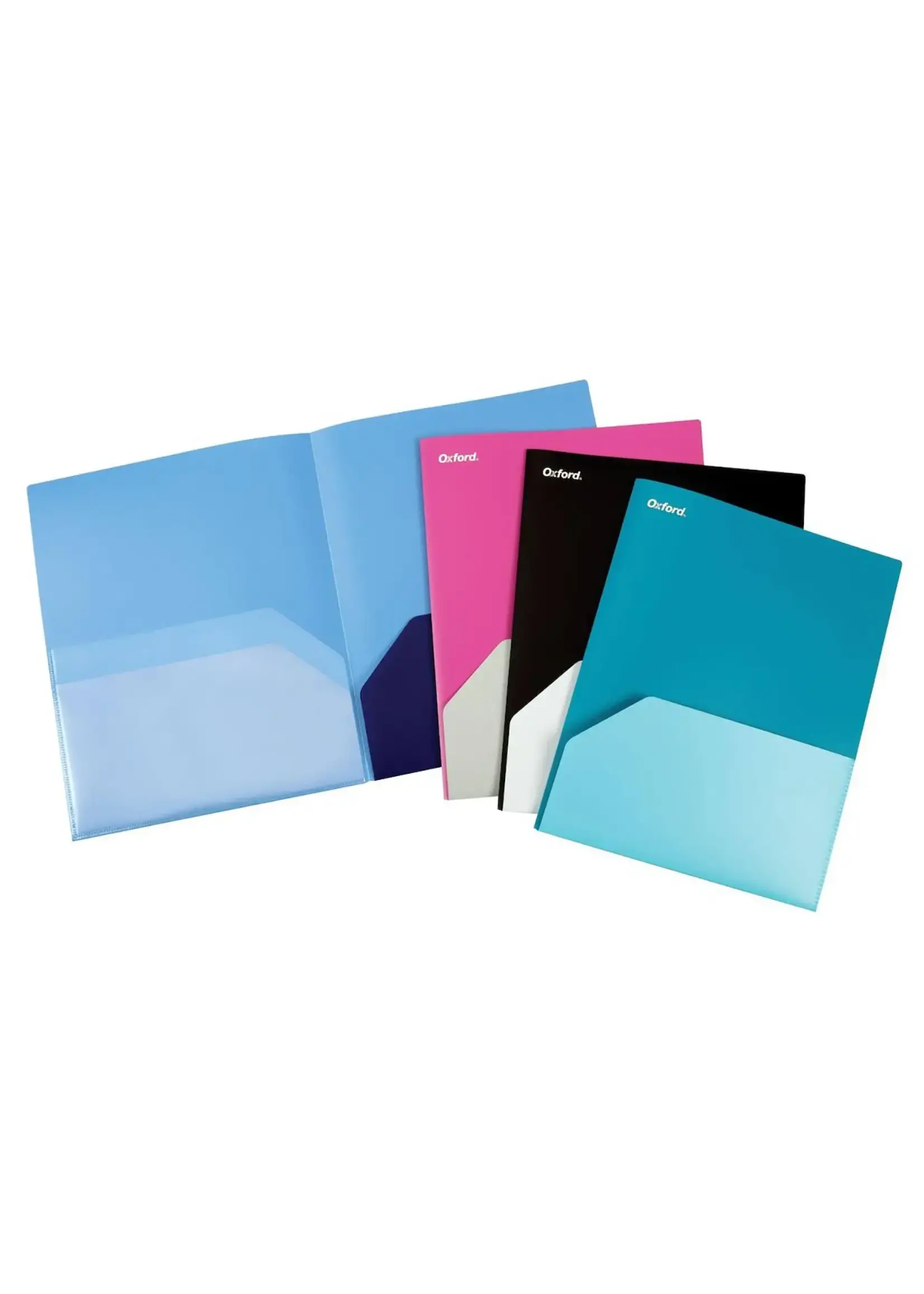 Oxford Oxford® Poly Two Pocket Folders, Letter Size, Twisted Twin Assorted Colors, each sold separately