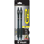 Pilot Pilot G2 Retractable Gel Pen Black .7mm 2PK