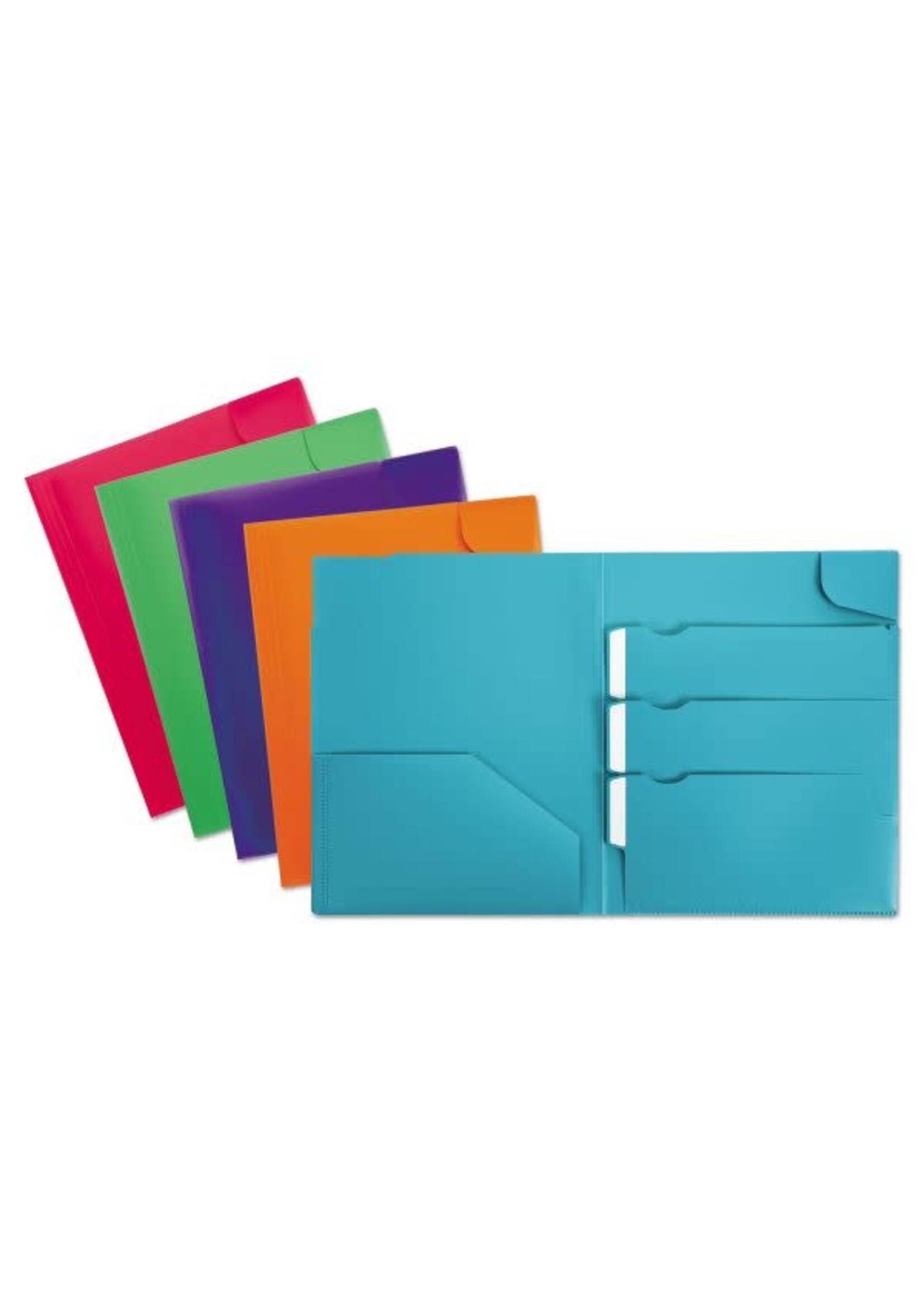Oxford Oxford Divide It Up 4 Pocket Poly Folder Asst.