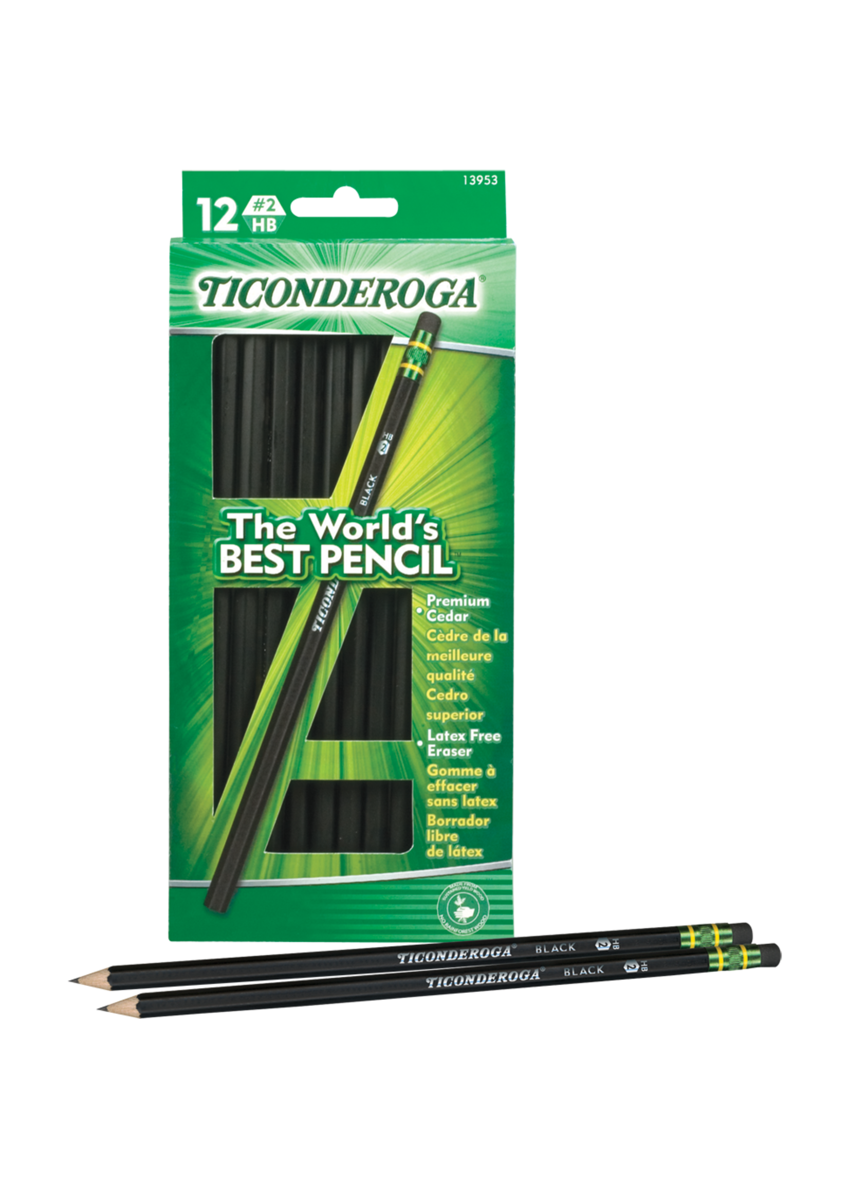 Ticonderoga Ticonderoga Woodcase Pencil Black #2 12PK