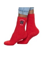 Zoozatz Red Fuzzy Grip Fleece Socks