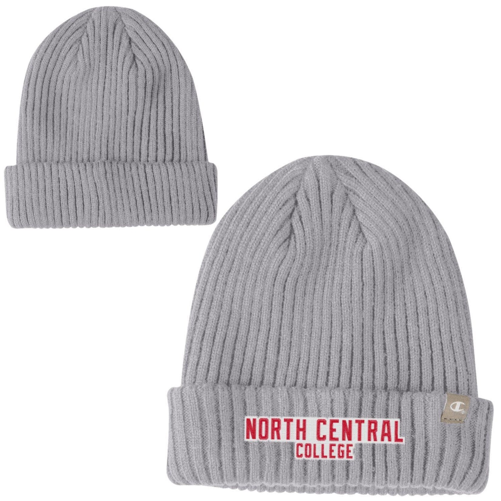 Champion North Central College Thick Knit Rib Beanie with Cuff  Oxford Heather