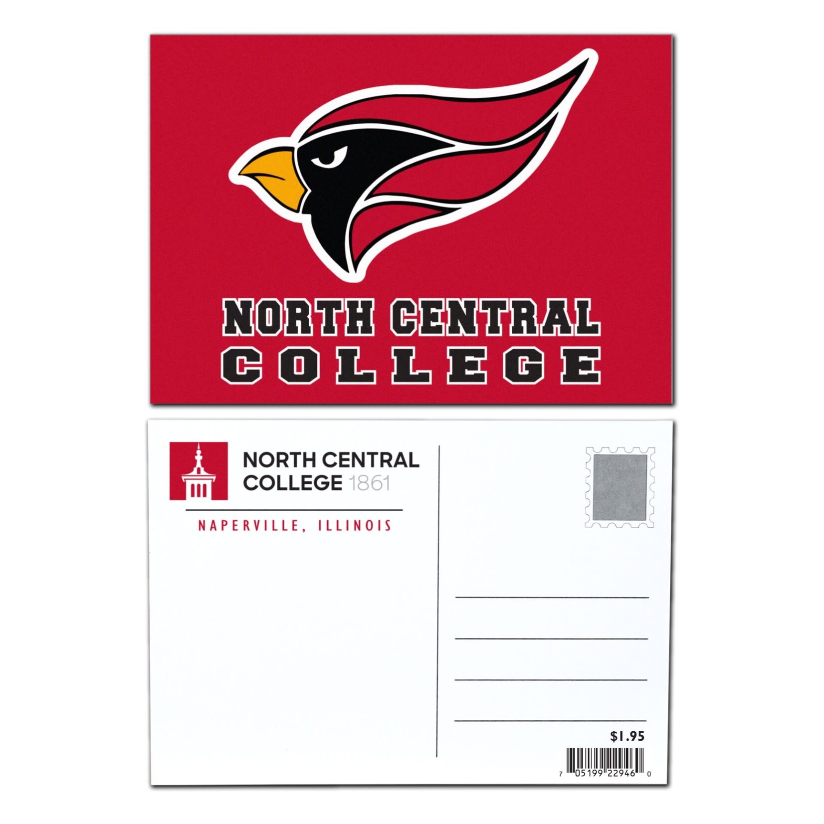 Spirit Products North Central College Post Card - Cardinal Head