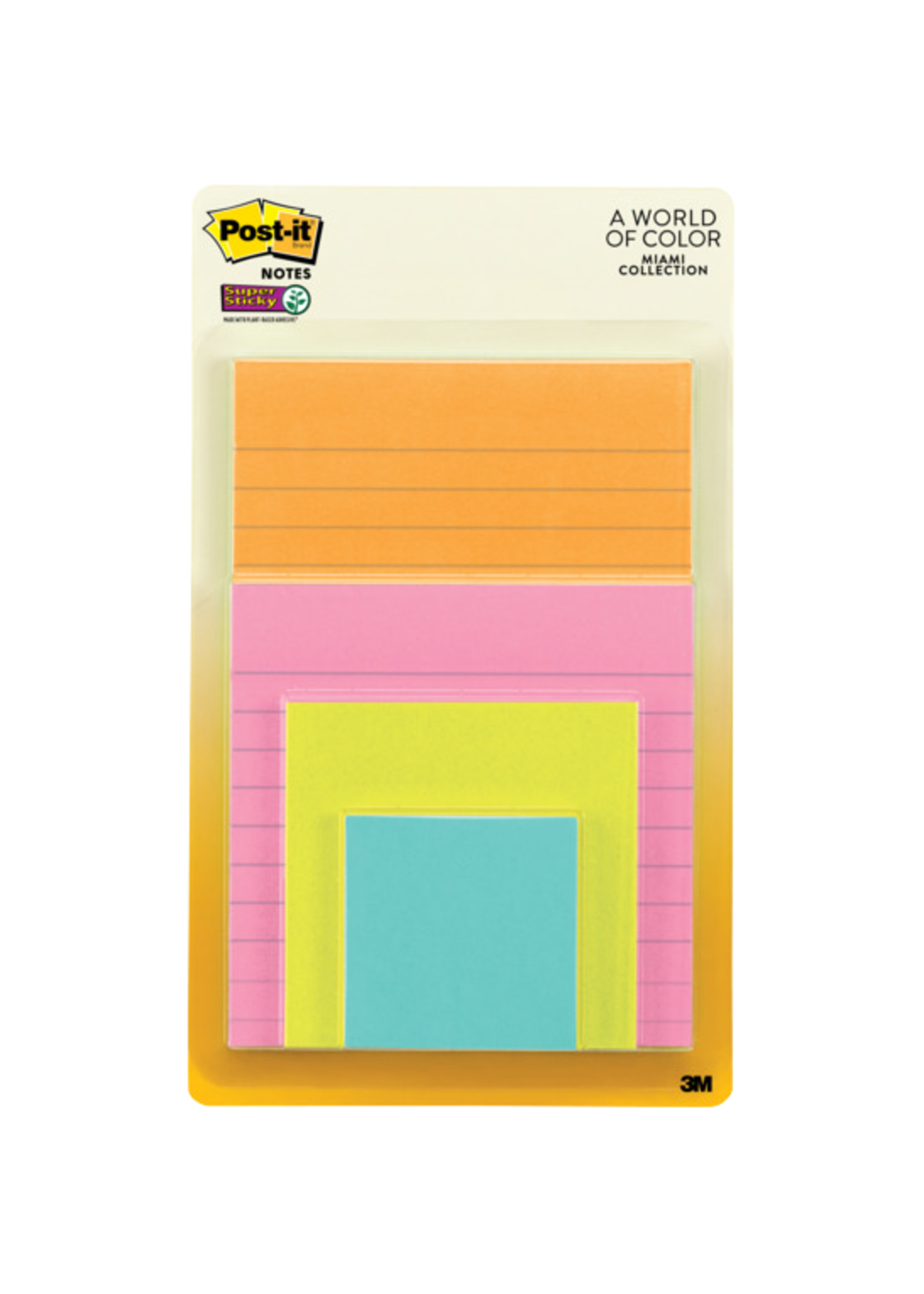 Post-It Post-it Lined Super Sticky Notes Asst. 4Pk 45 Sheets