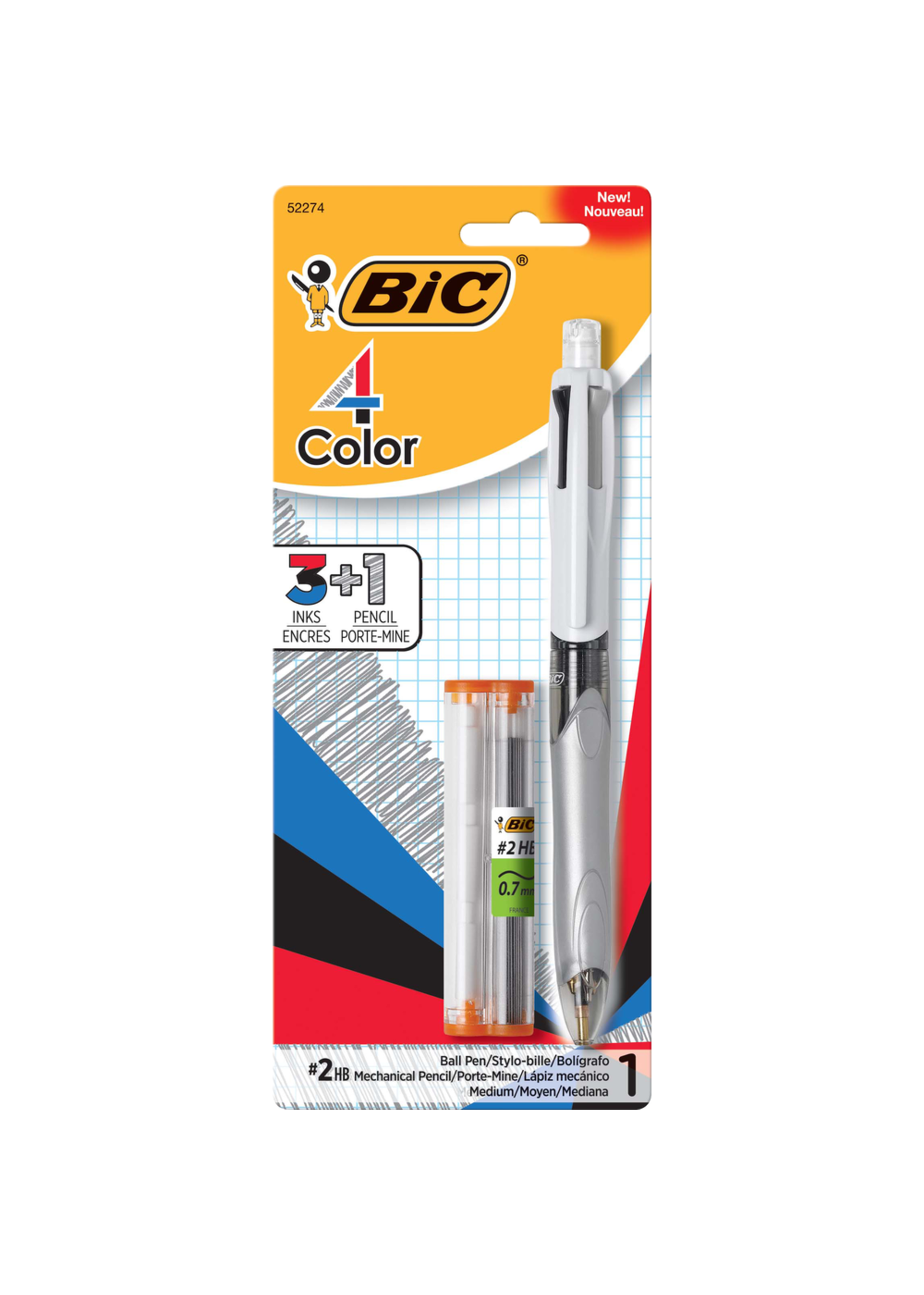 BIC BIC 4-Color 3-in-1 Retractable Ballpoint Pen w/ Mechanical Pencil
