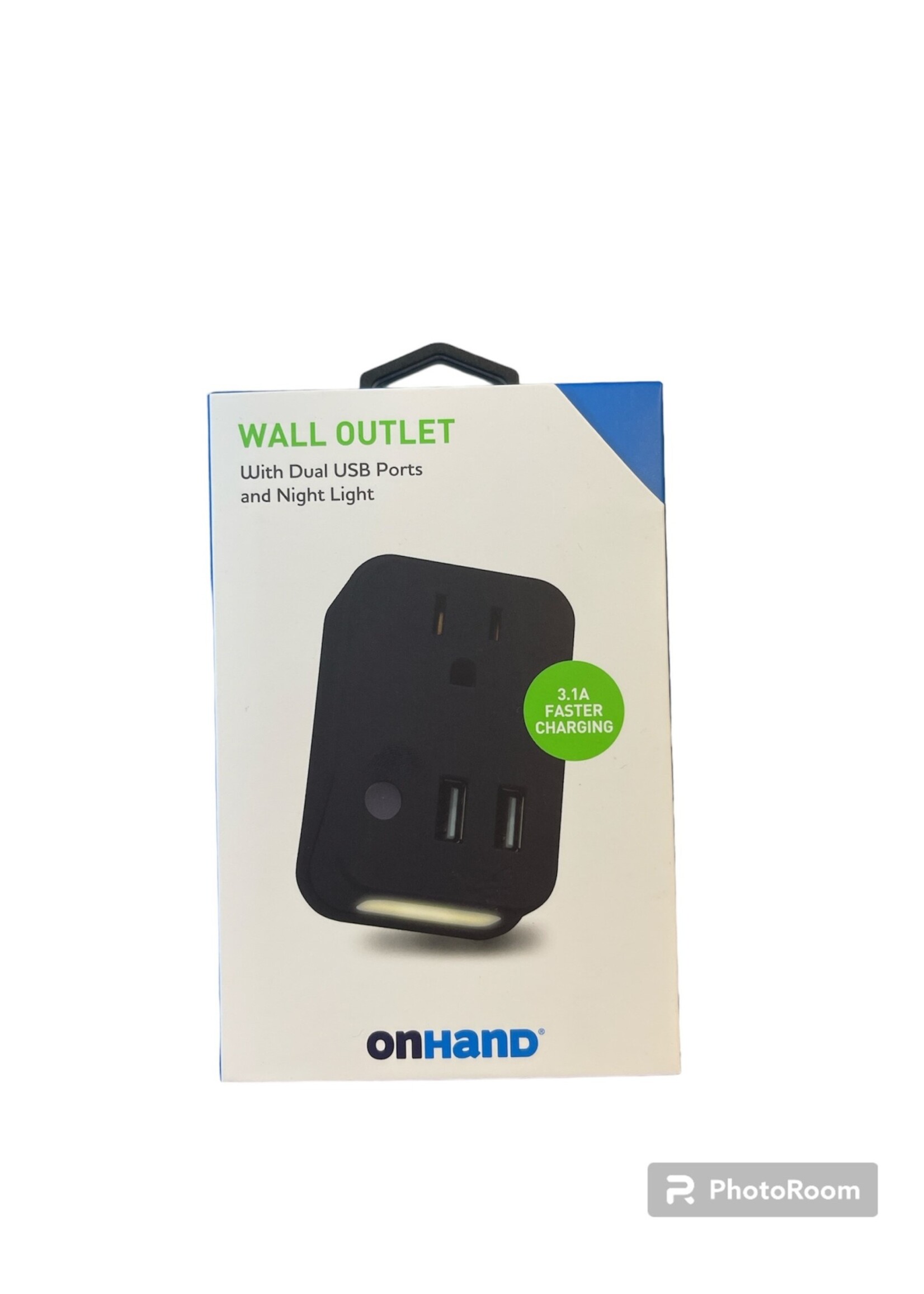 OnHand Wall Outlet w/ dual USB ports and Night Light