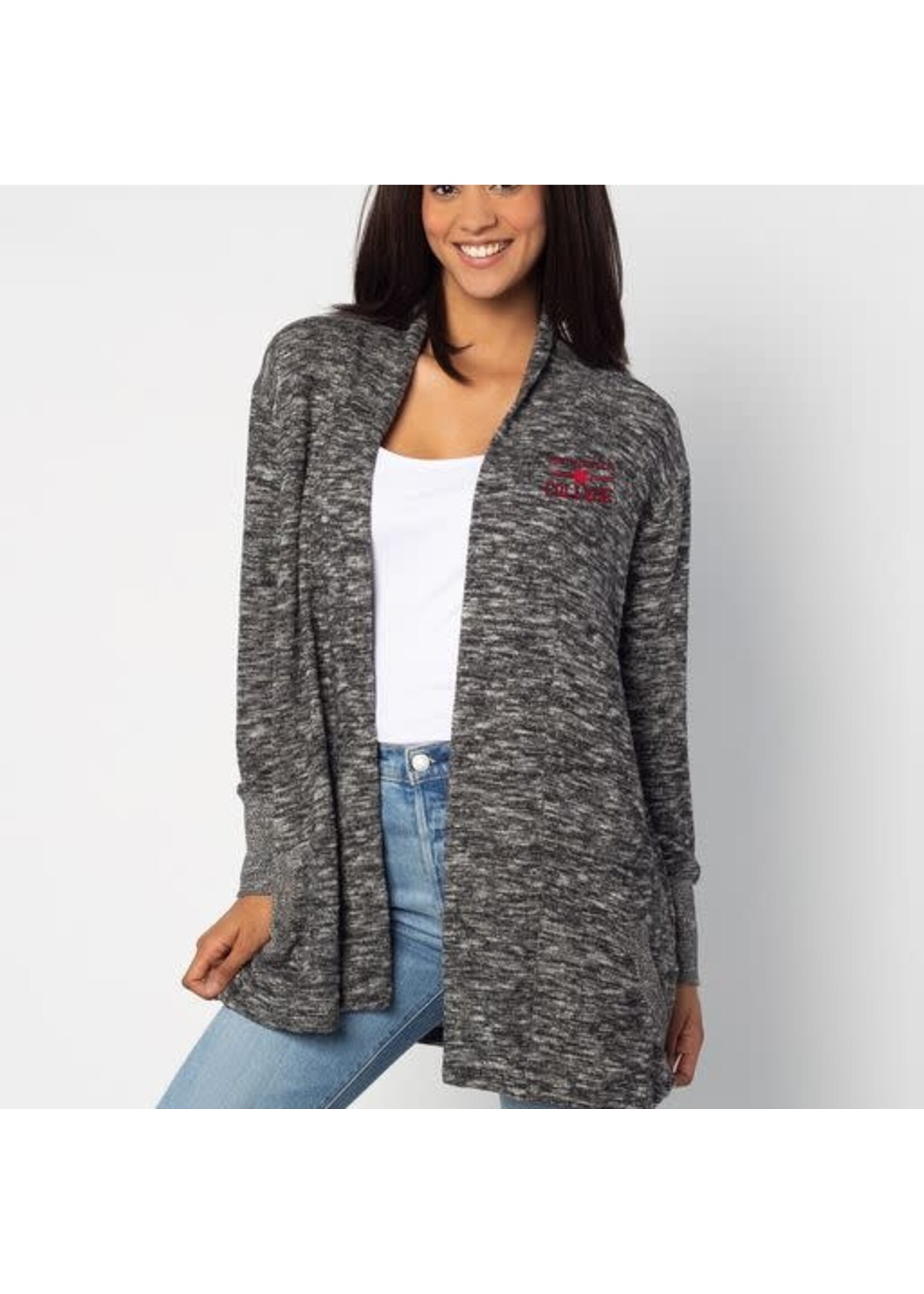 Chicka-d Chicka-d Campus Cardigan - Black Heather