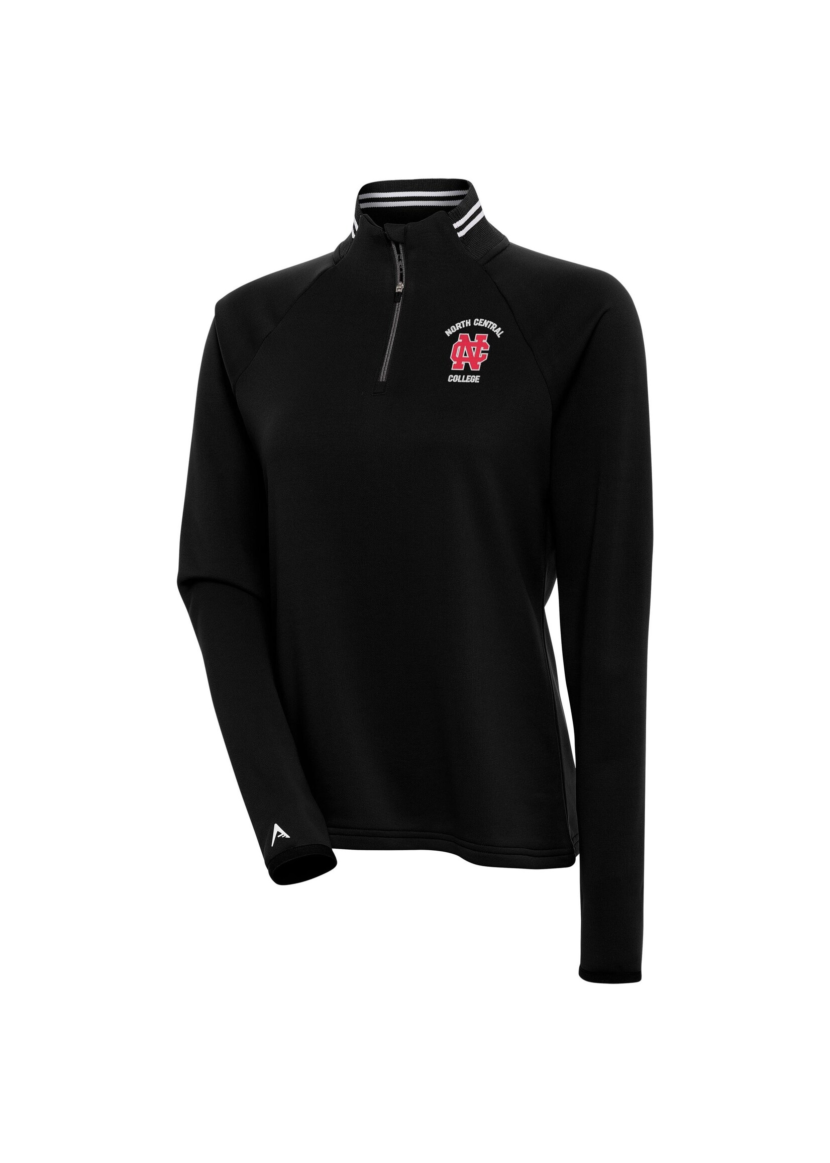 Antigua Women's Milo  1/4 Zip  Black w/white trim