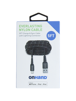 OnHand OnHand Everlasting Nylon Sync & Charge Cable black 5ft