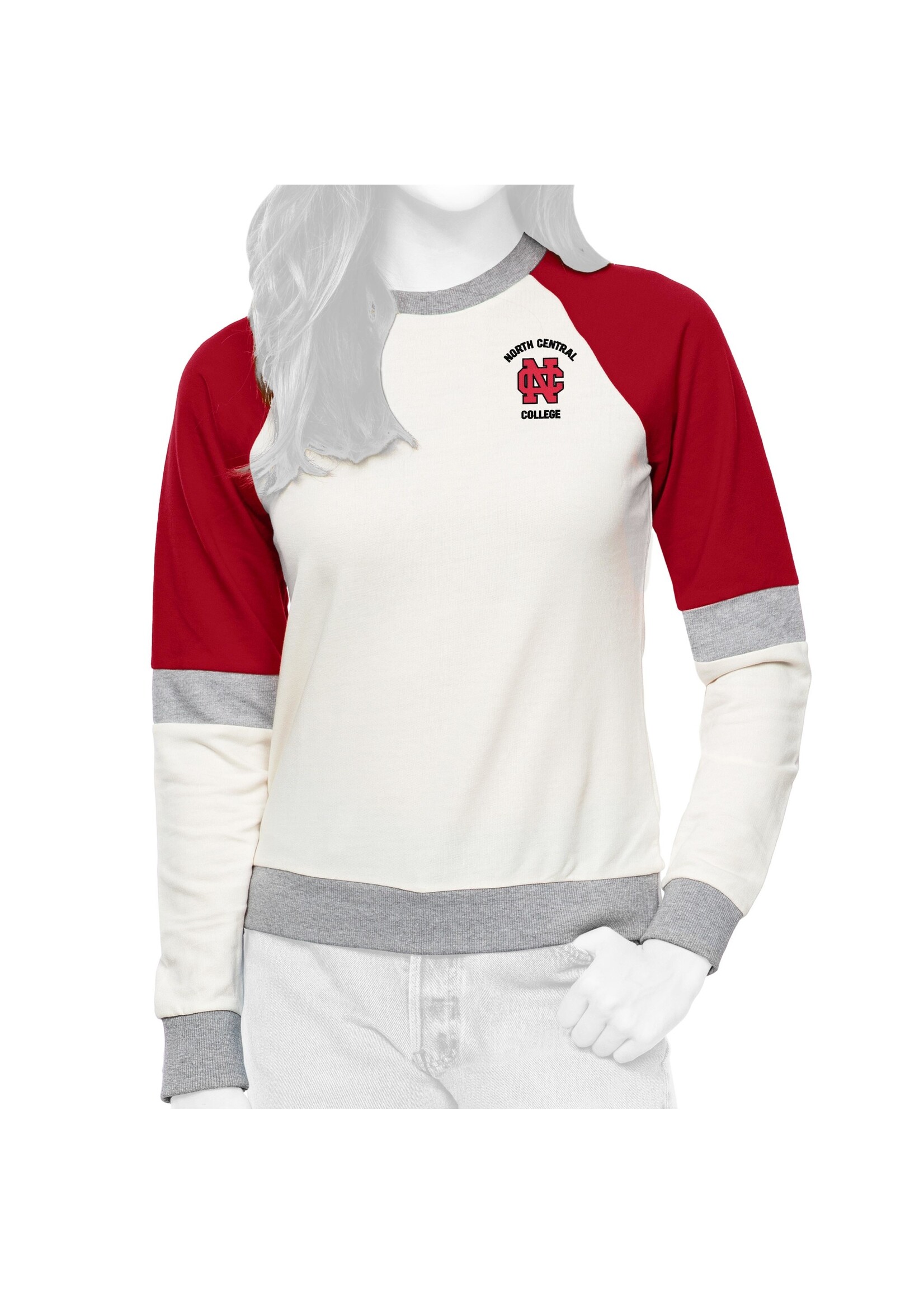Antigua Women's Pullover Avenue Ivory/Red/Grey