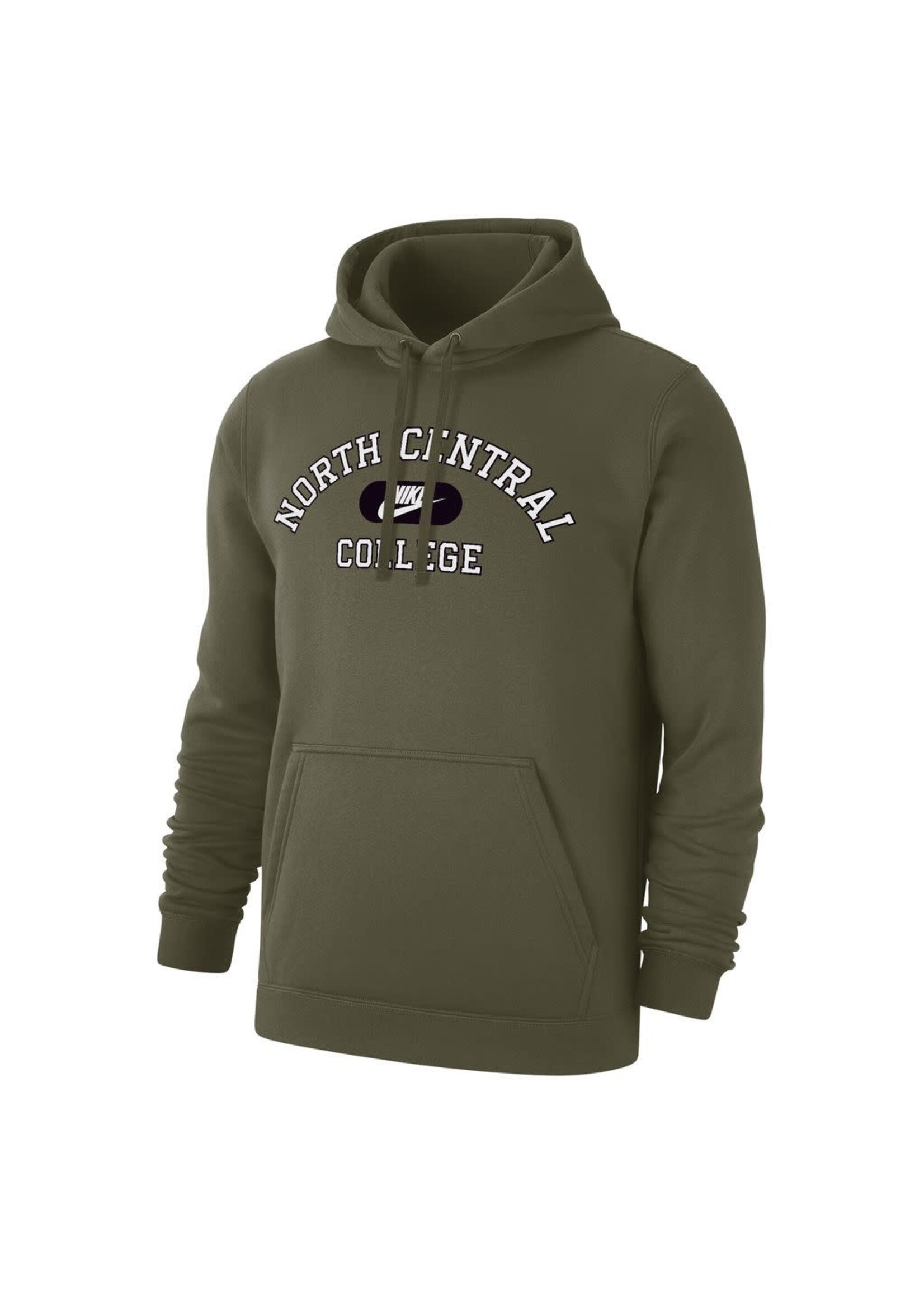 Nike North Central College New Club Fleece Med Olive Green Hoodie