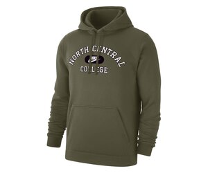 North Central College New Club Fleece Med Olive Green Hoodie